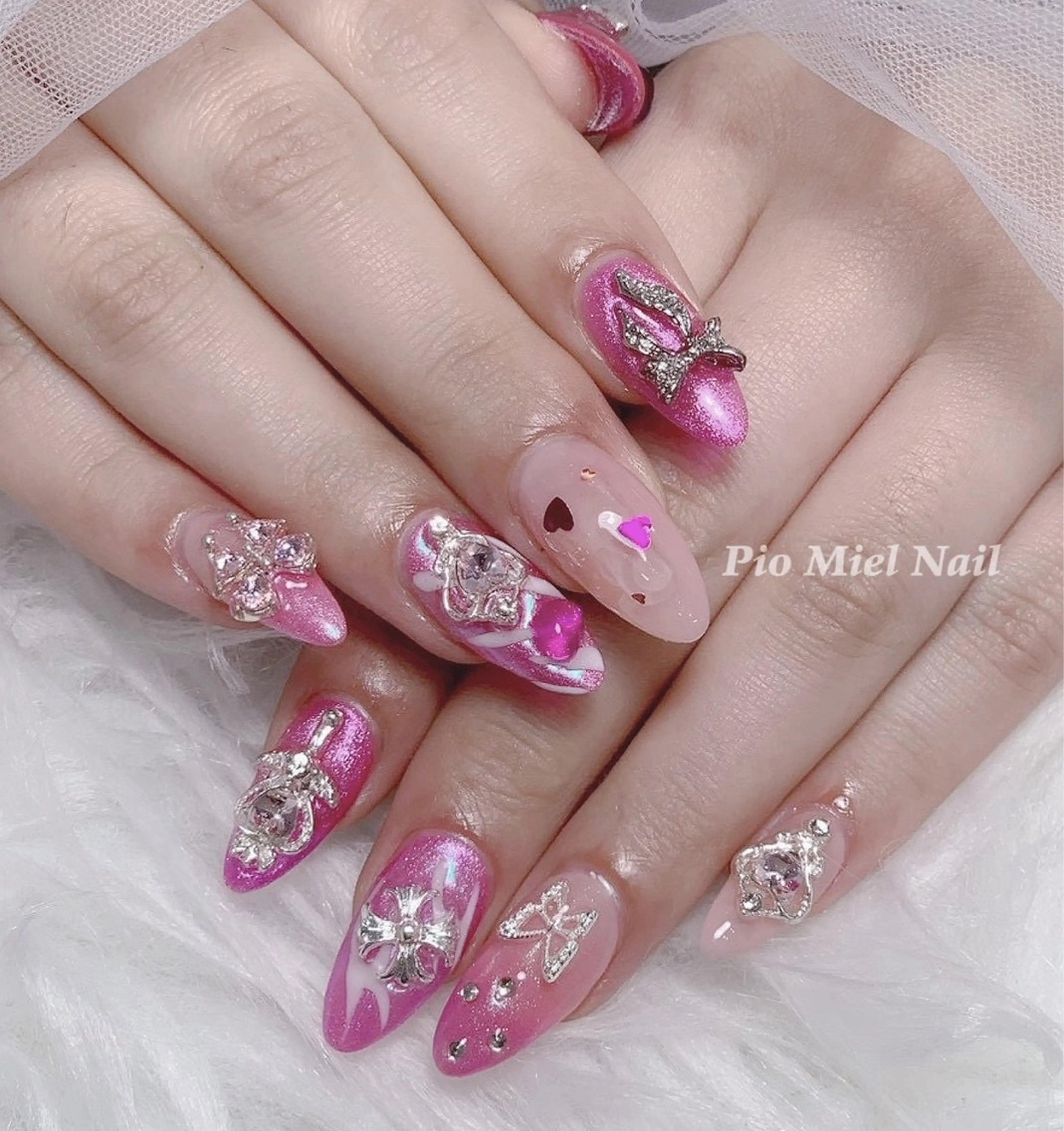 ネイル ハンドネイル HANA 長さだしのネイルデザイン