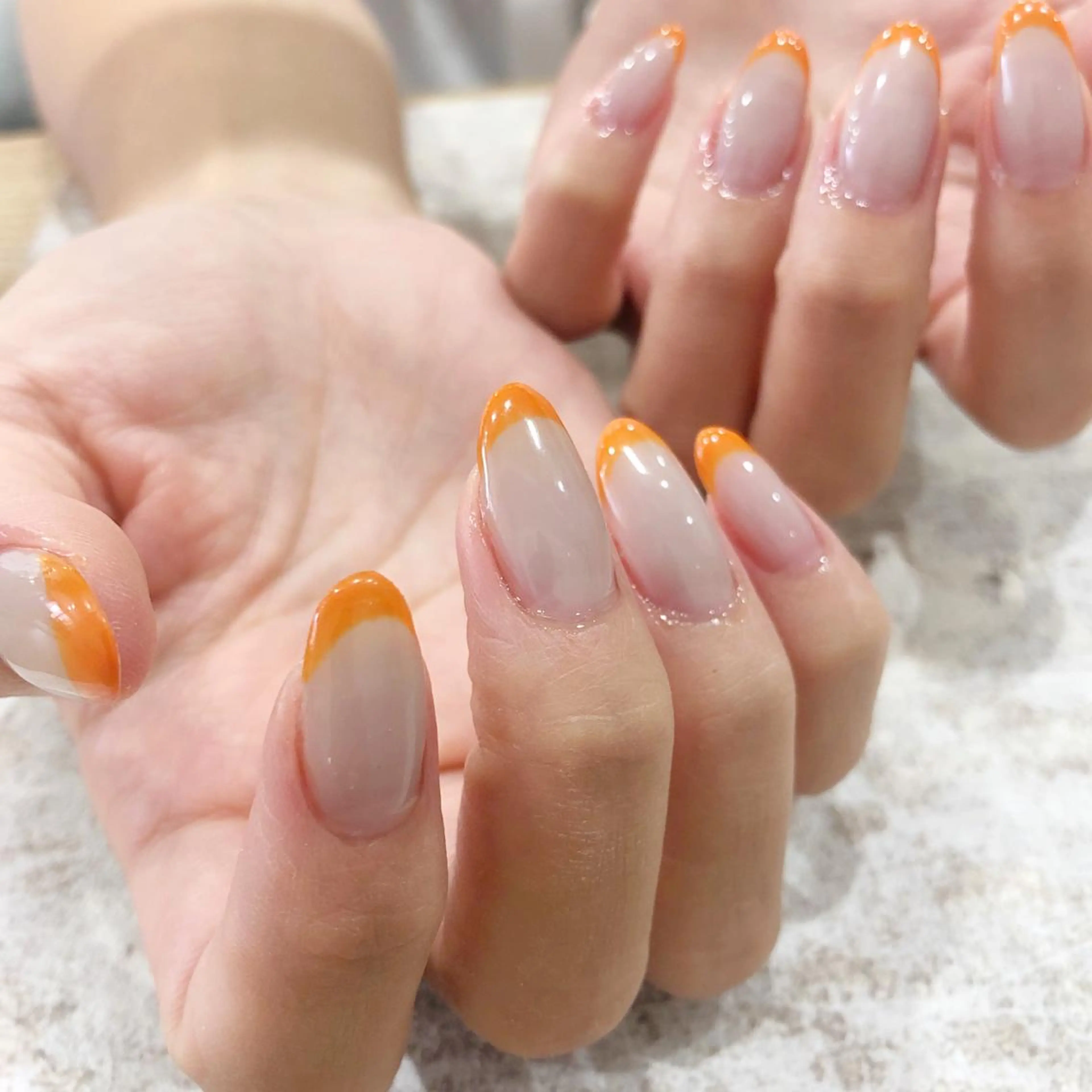 ネイル オレンジ シンプルネイル ハンドネイル JOLIESSE Ayumiのネイルデザイン