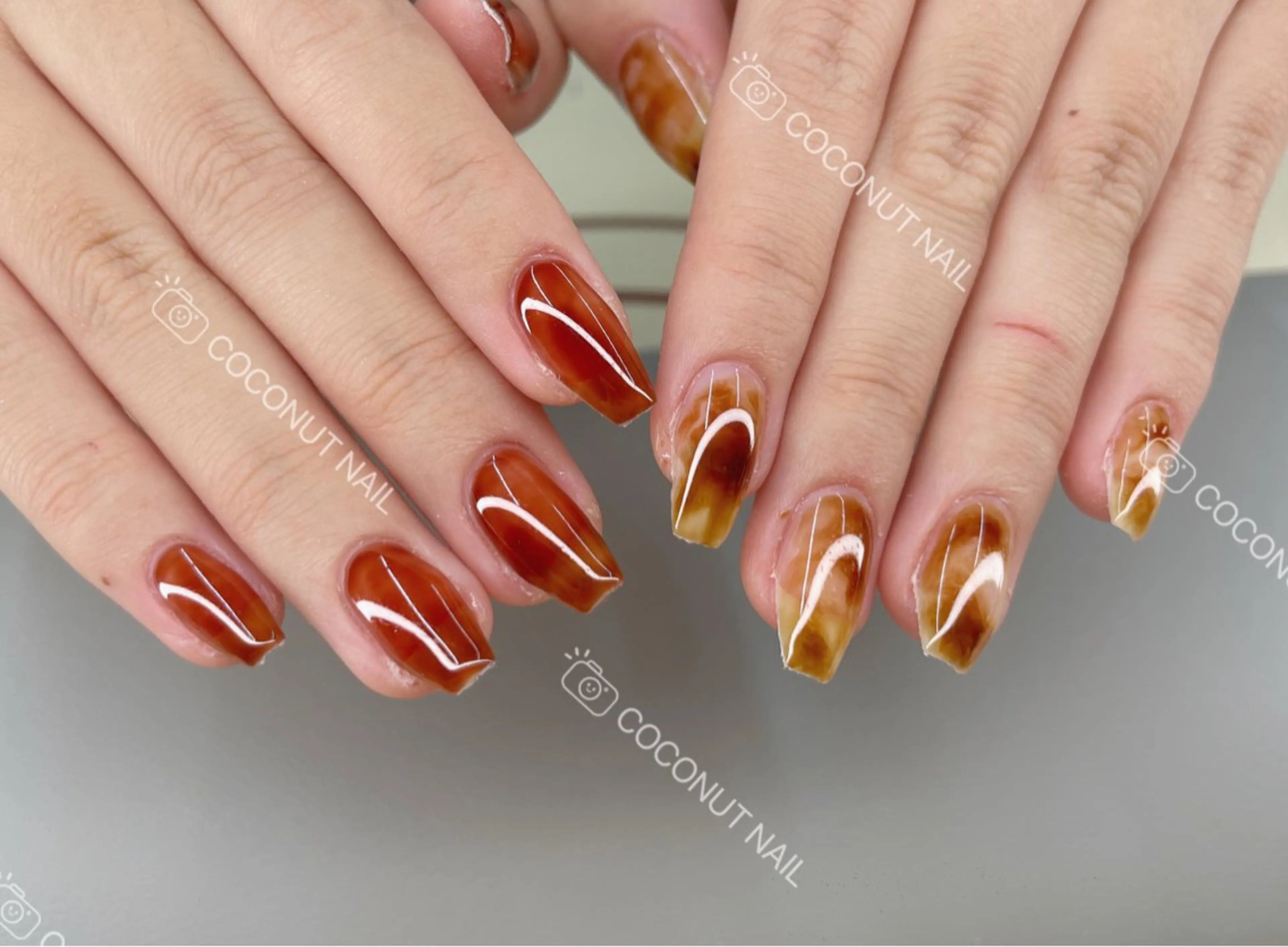 ネイル ニュアンスネイル ハンドネイル 神田 ココナッツのネイルデザイン