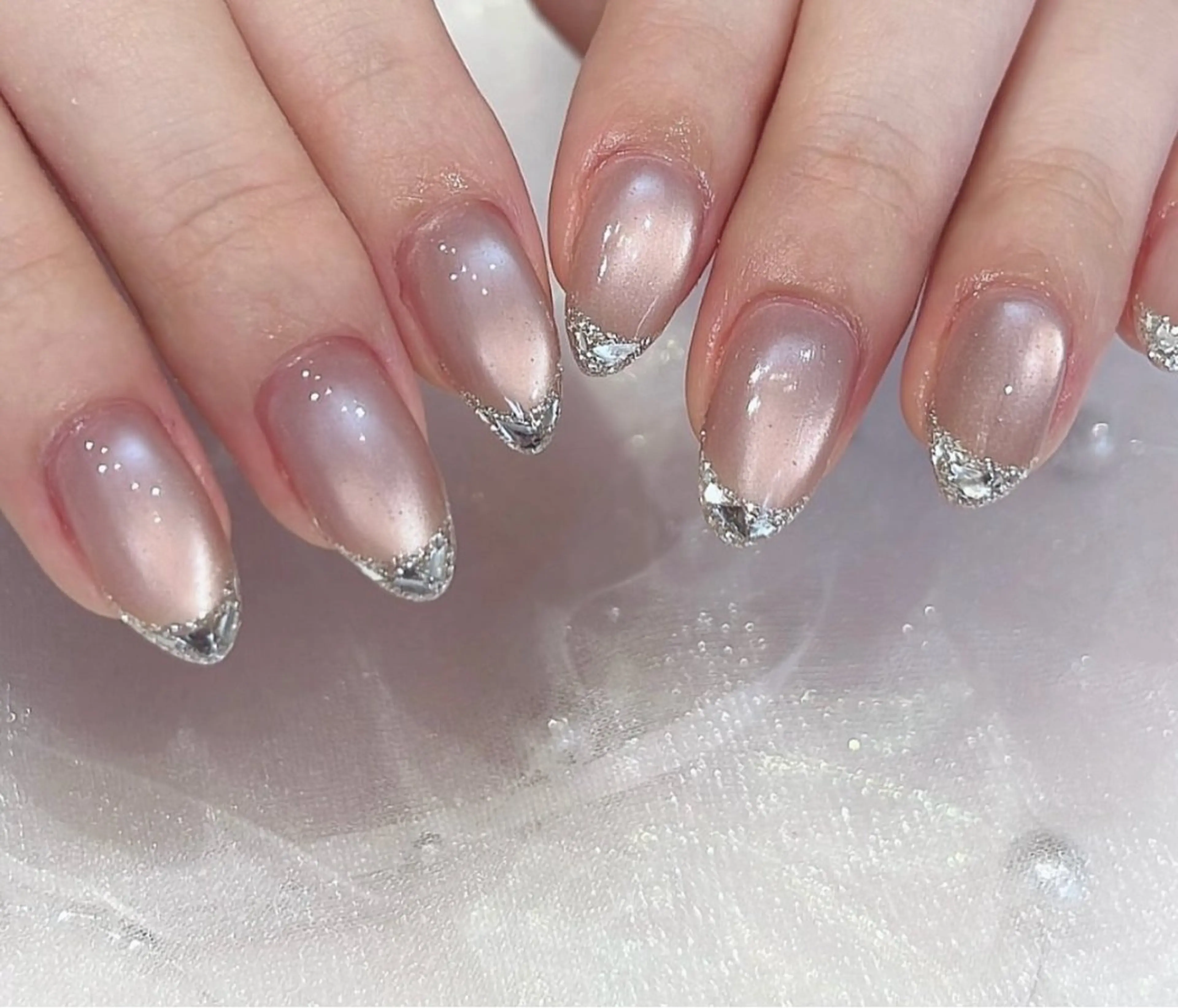 ネイル アートネイル オーロラネイル チークネイル 長さ出し フットネイル ハンドネイル Blossom nail【ブラソンネイル】所属・Blossom nail_研修のネイルデザイン