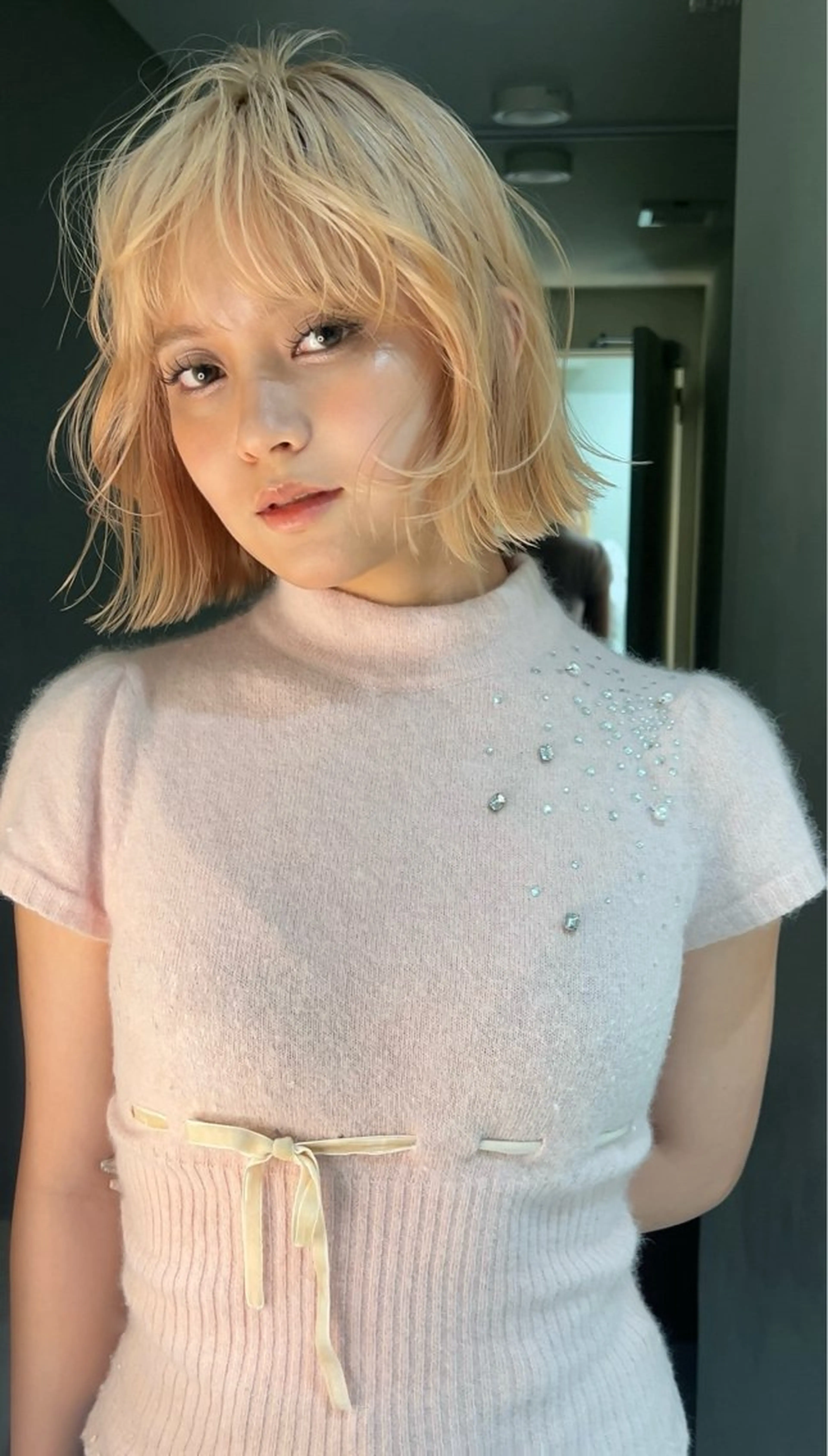 【小顔ボブカット】×【ブリーチオンカラー】の写真