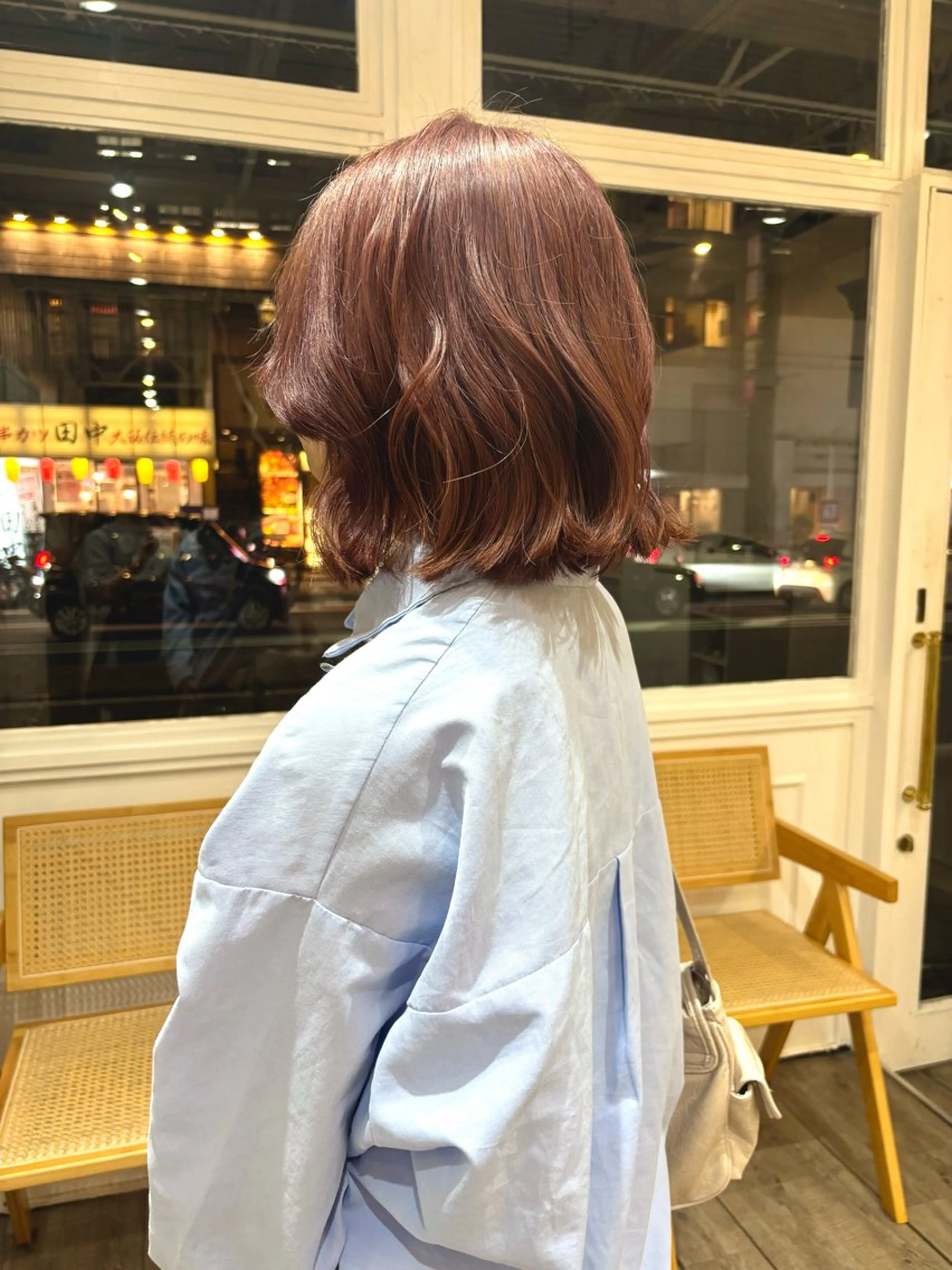 ショート カラー ブリーチ ブラウンカラー ケアブリーチ ピンクカラー ピンクブラウン 🧸似合わせデザイン ほそいけいこ🧸のヘアスタイル