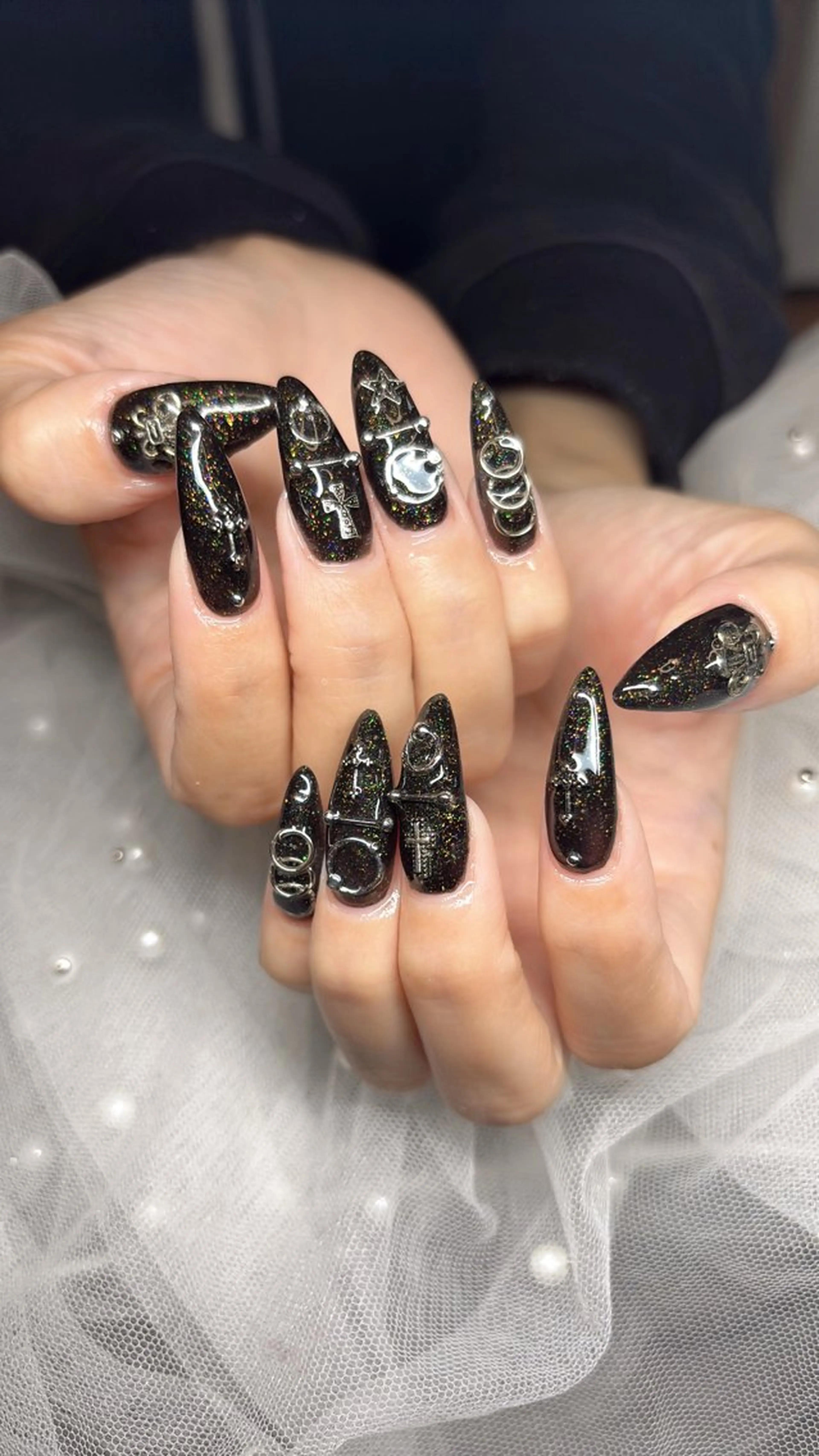 ネイル 韓国ネイル ロングネイル 持ち込み ネイルチップ ハンドネイル happiness nailのネイルデザイン