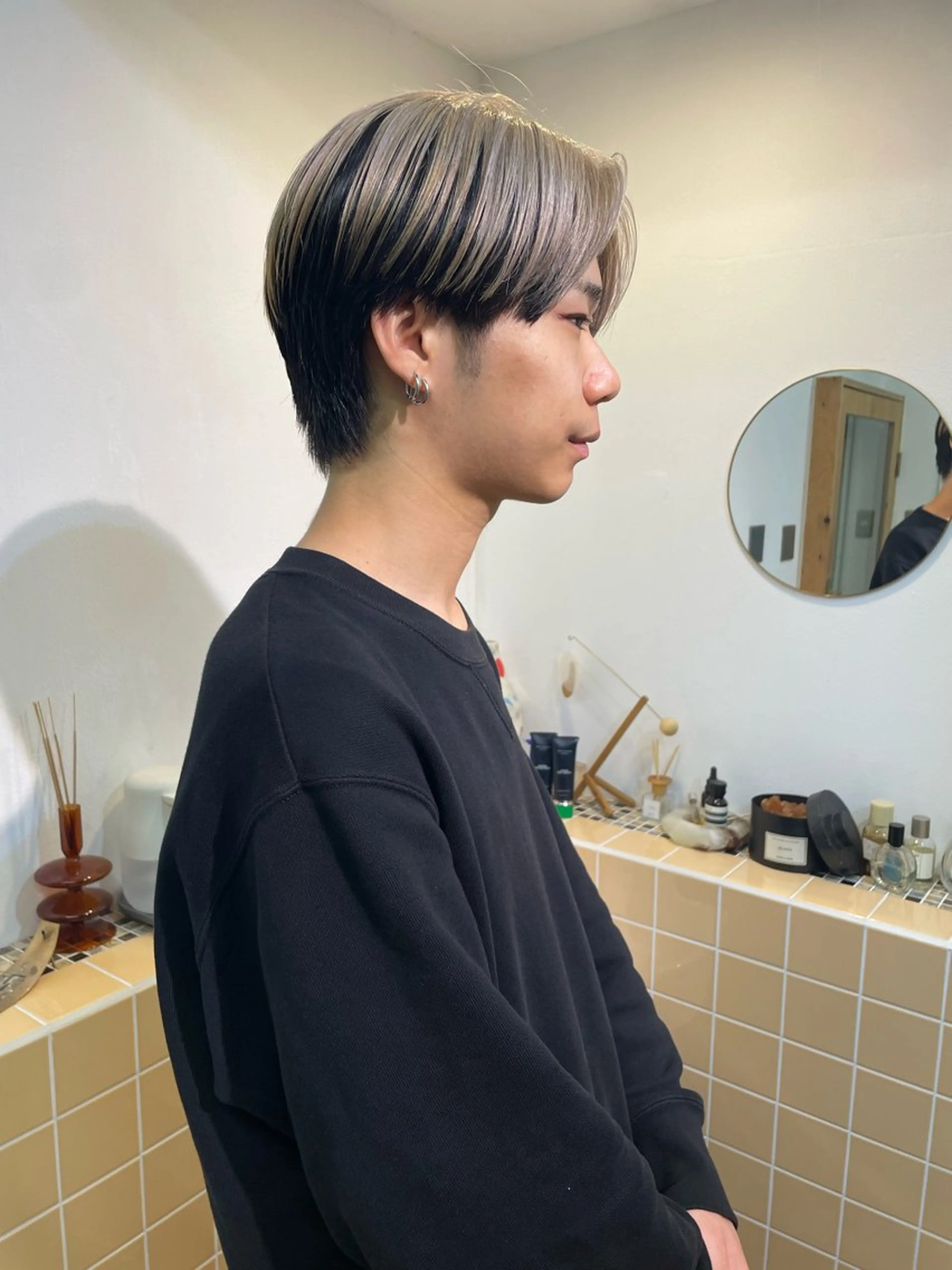 カラー メンズ ヘアカラー sakura🌸 レイヤー/韓国ヘアのヘアスタイル