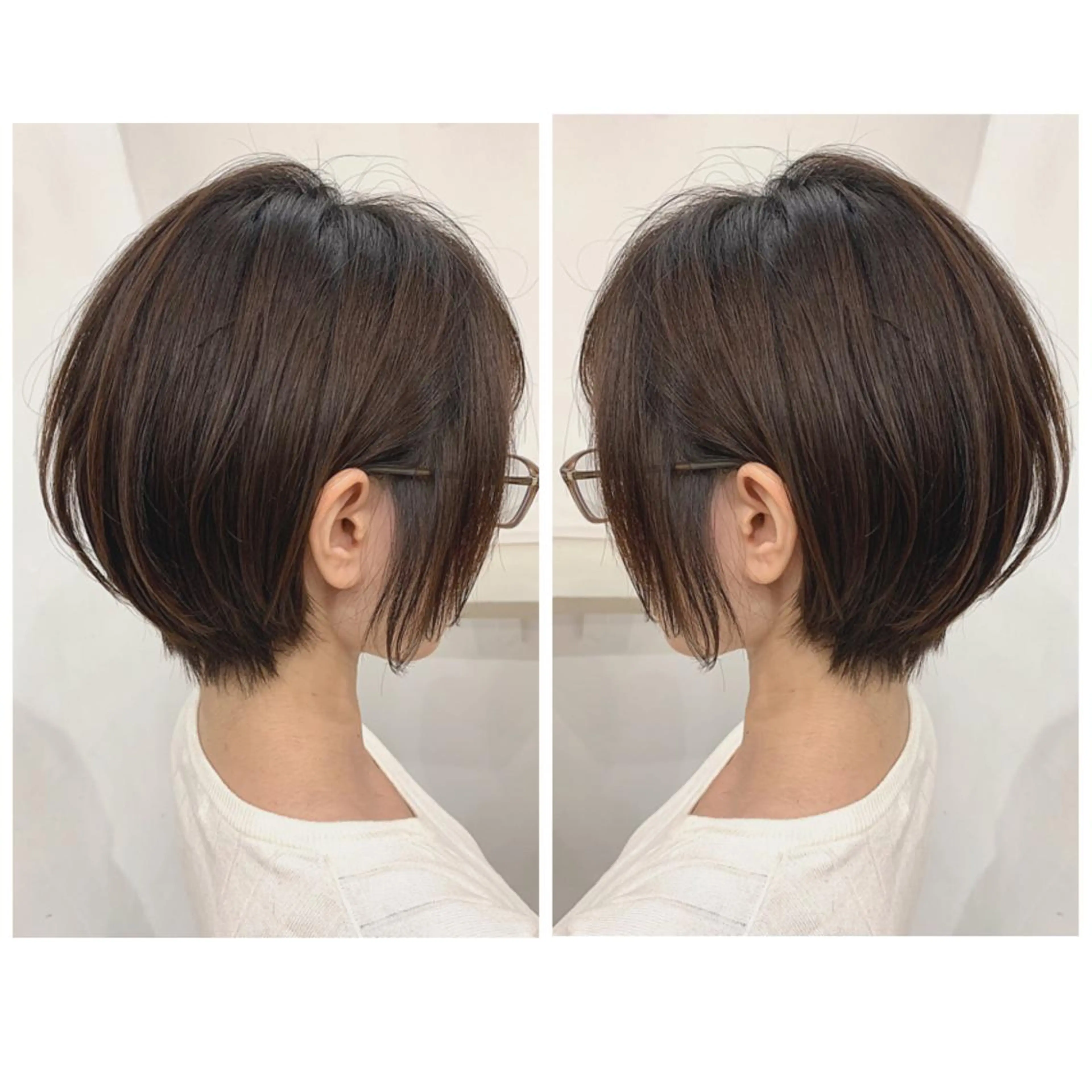 ショート カラー アッシュ バレイヤージュ ブリーチ デザインカラー グレージュ 京都大人女性ショート 徒歩1分/秋山のヘアスタイル