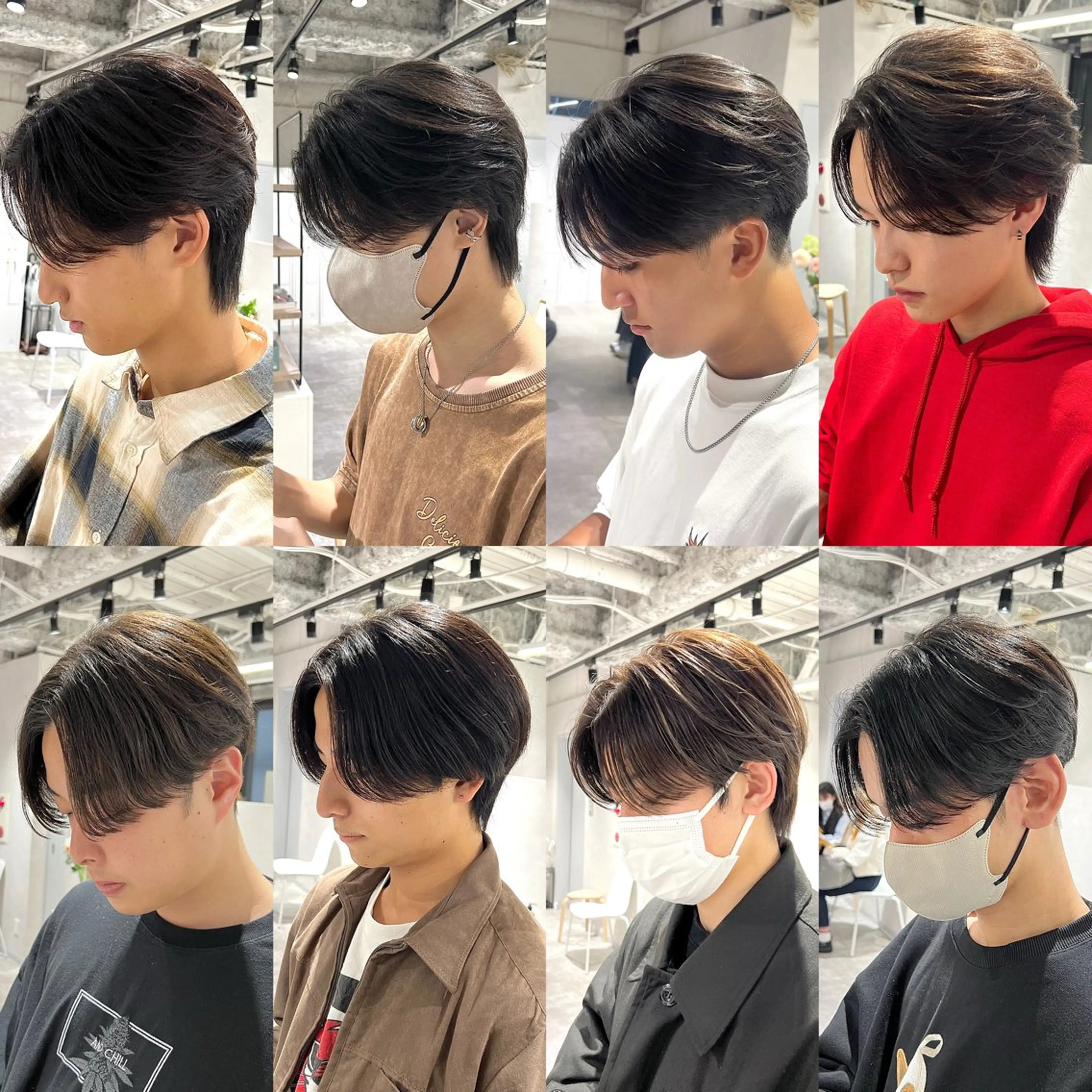 ショート パーマ 関西センターパート メンズモデル募集のヘアスタイル
