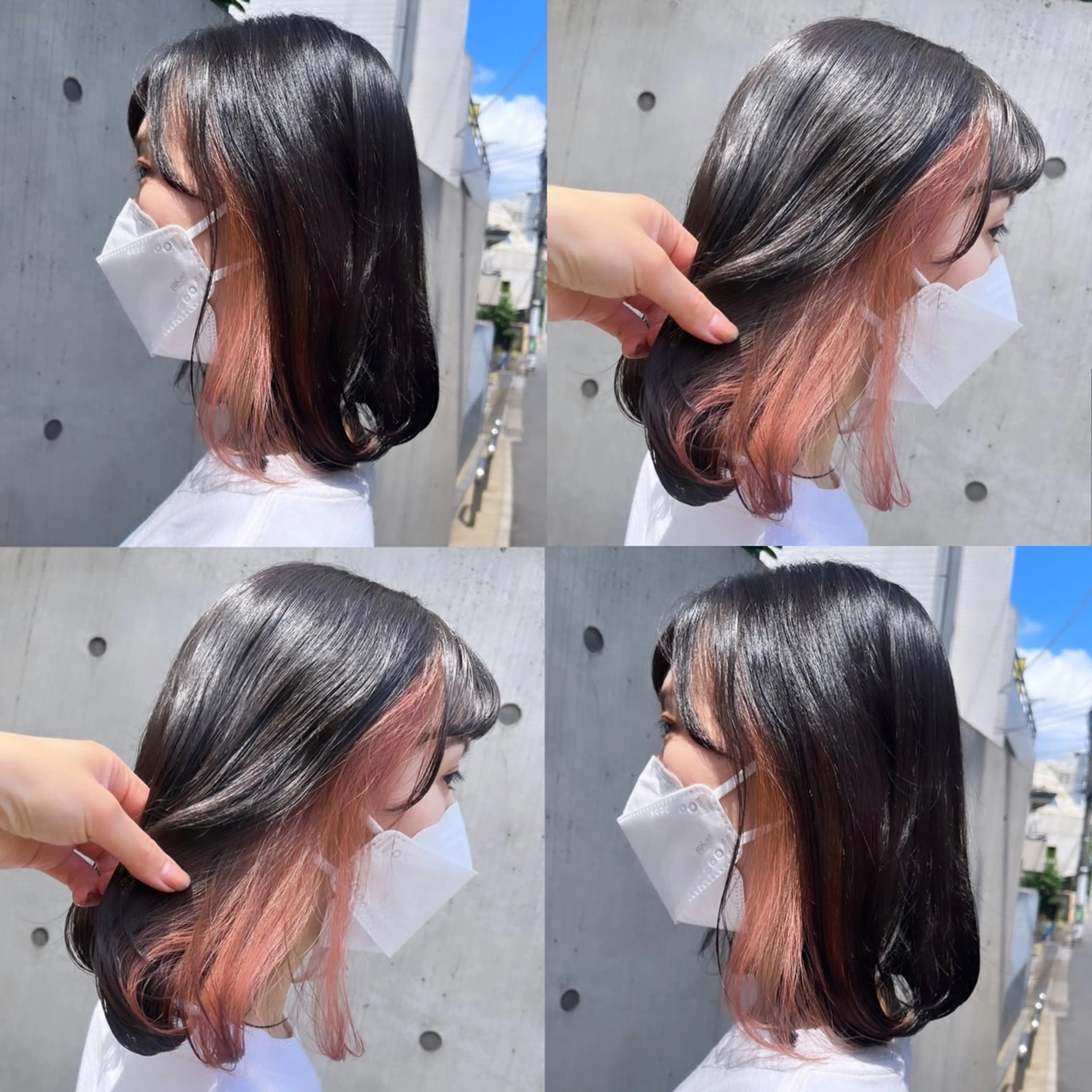 ミディアム カラー ベージュカラー インナーカラー ピンクカラー ピンクベージュ ヘアカラー トリートメント ヘッドスパ ヘアセット カジュアルを女っぽく 𝗮𝘆𝗮𝗰𝗼のヘアスタイル