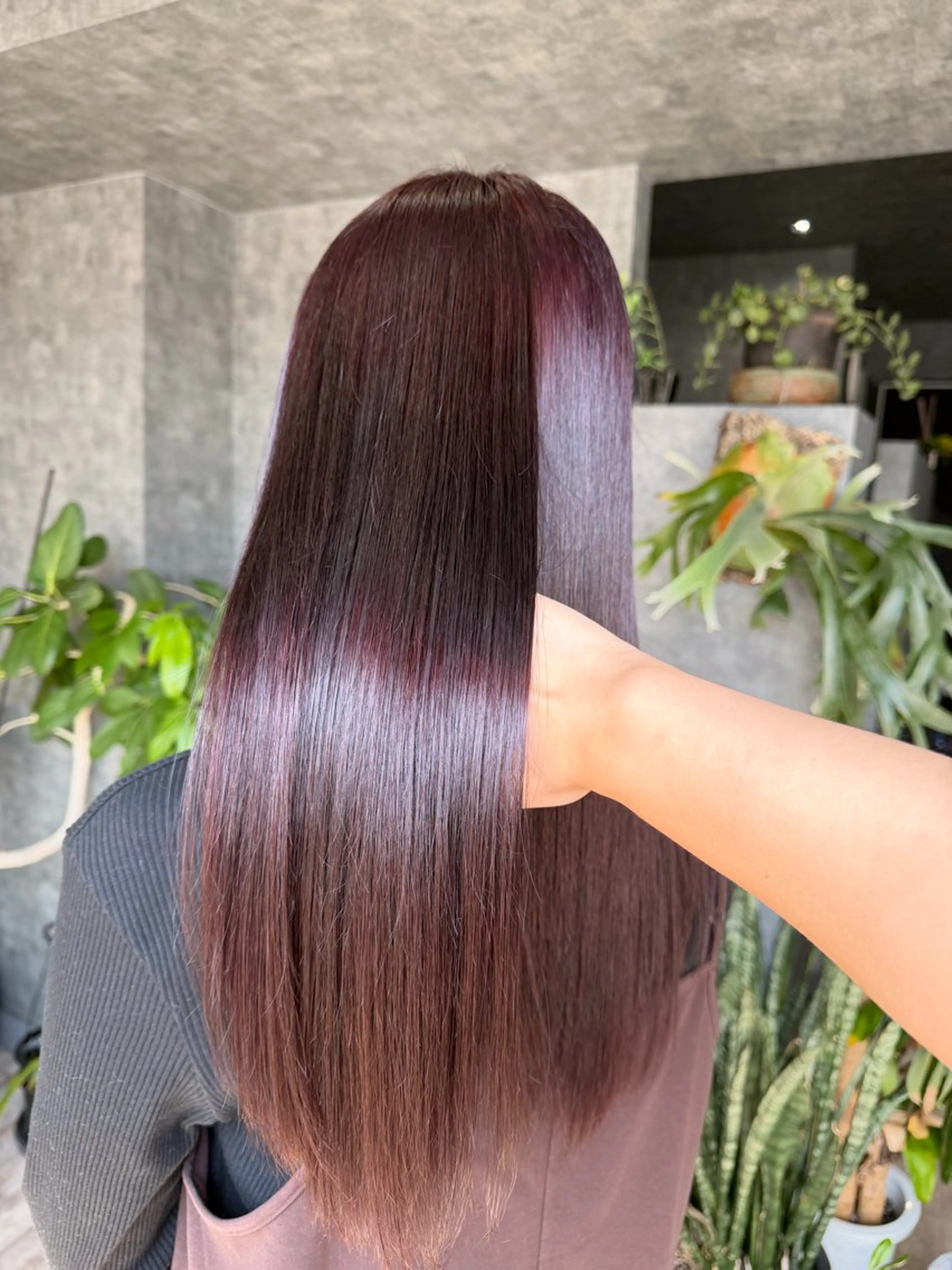 ロング カラー カシス ラベンダーカラー glac 當田のヘアスタイル