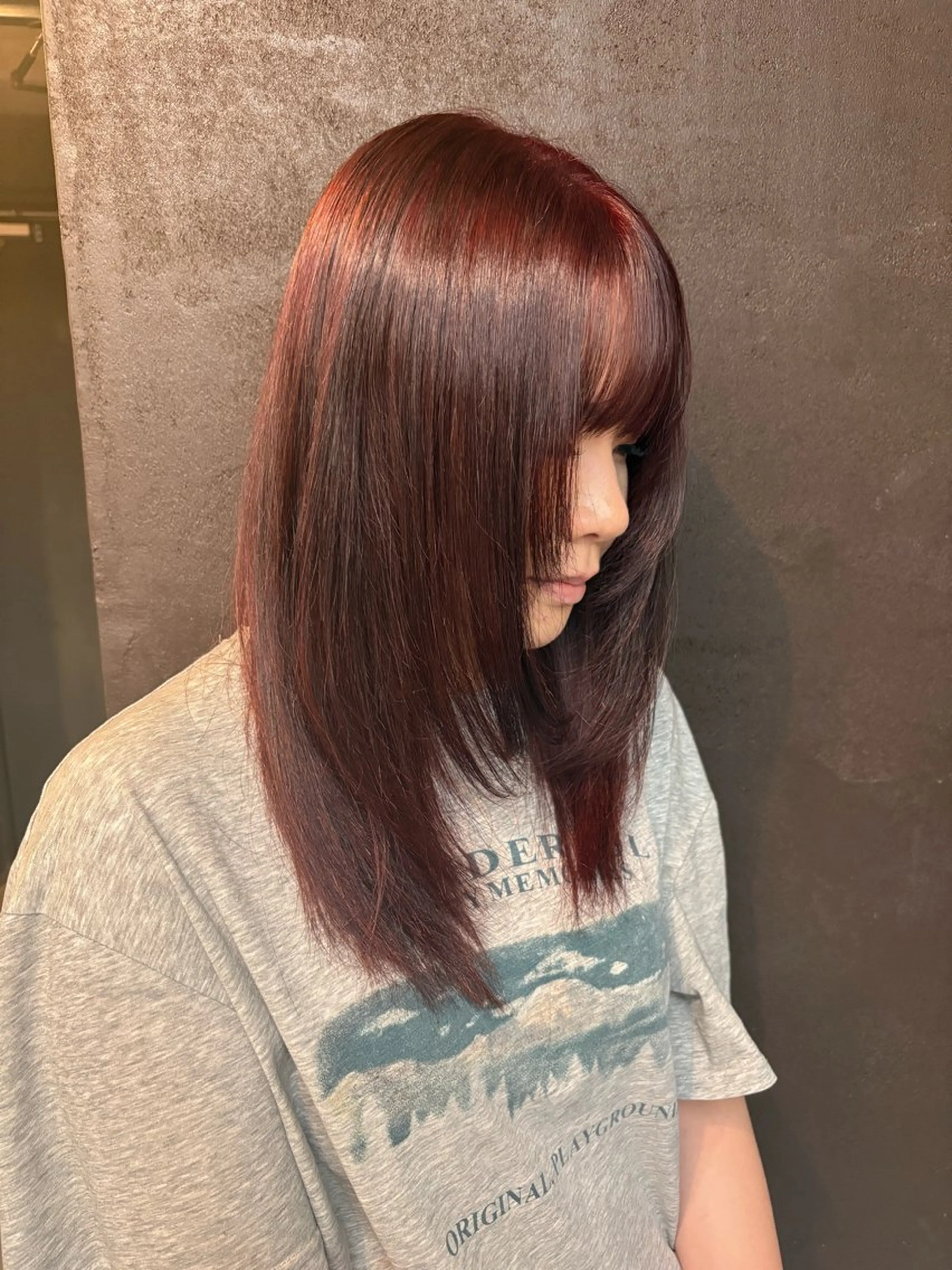 ロング カラー ブリーチ ブラウンカラー ダブルカラー ブリーチなしカラー レッドカラー ヘアカラー person♡kii マオのヘアスタイル