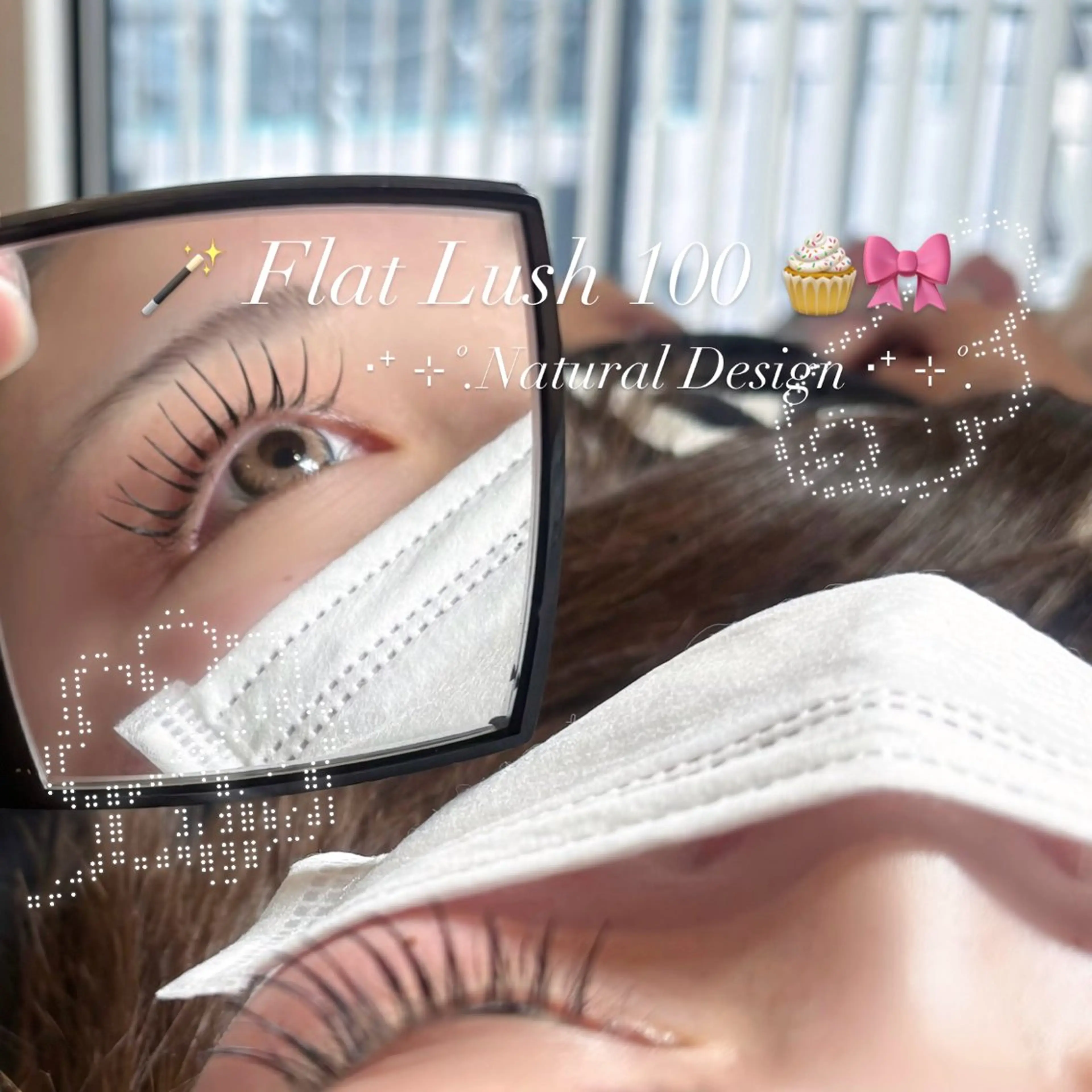 マツエク・マツパ フラットラッシュ マツエク EYESTYLE仙台 こころ🎀🫧のマツエク・マツパデザイン