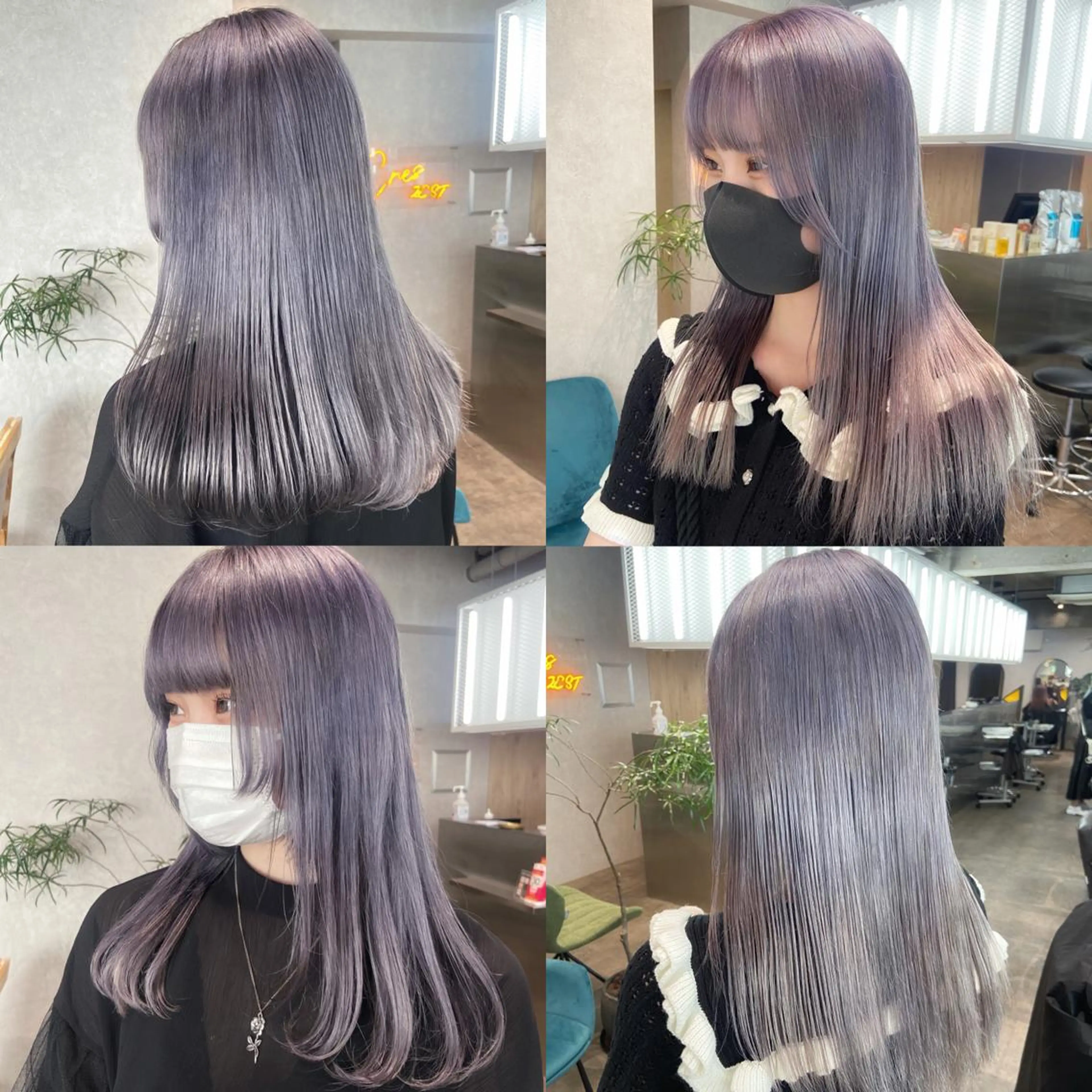 ロング カラー グレージュ ラベンダーカラー ラベンダーグレージュ ラベンダーグレー ヘアセット🎀パーマ Tsubasaのヘアスタイル