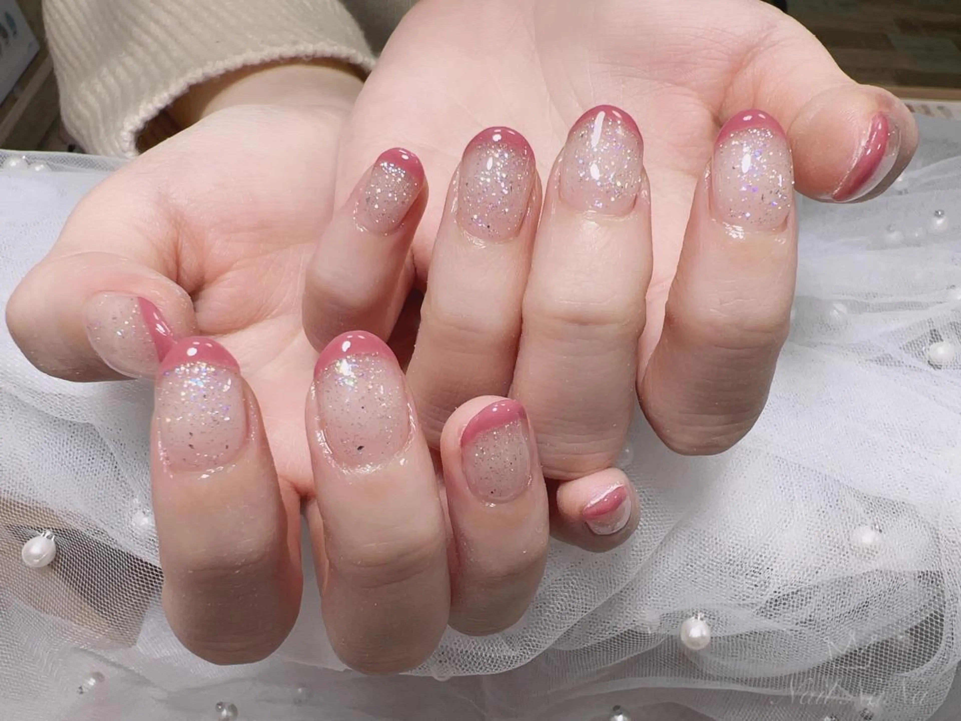 ショート カラー ネイル ピンクカラー フレンチネイル ピンク ハンドネイル Nail NaNaのネイルデザイン