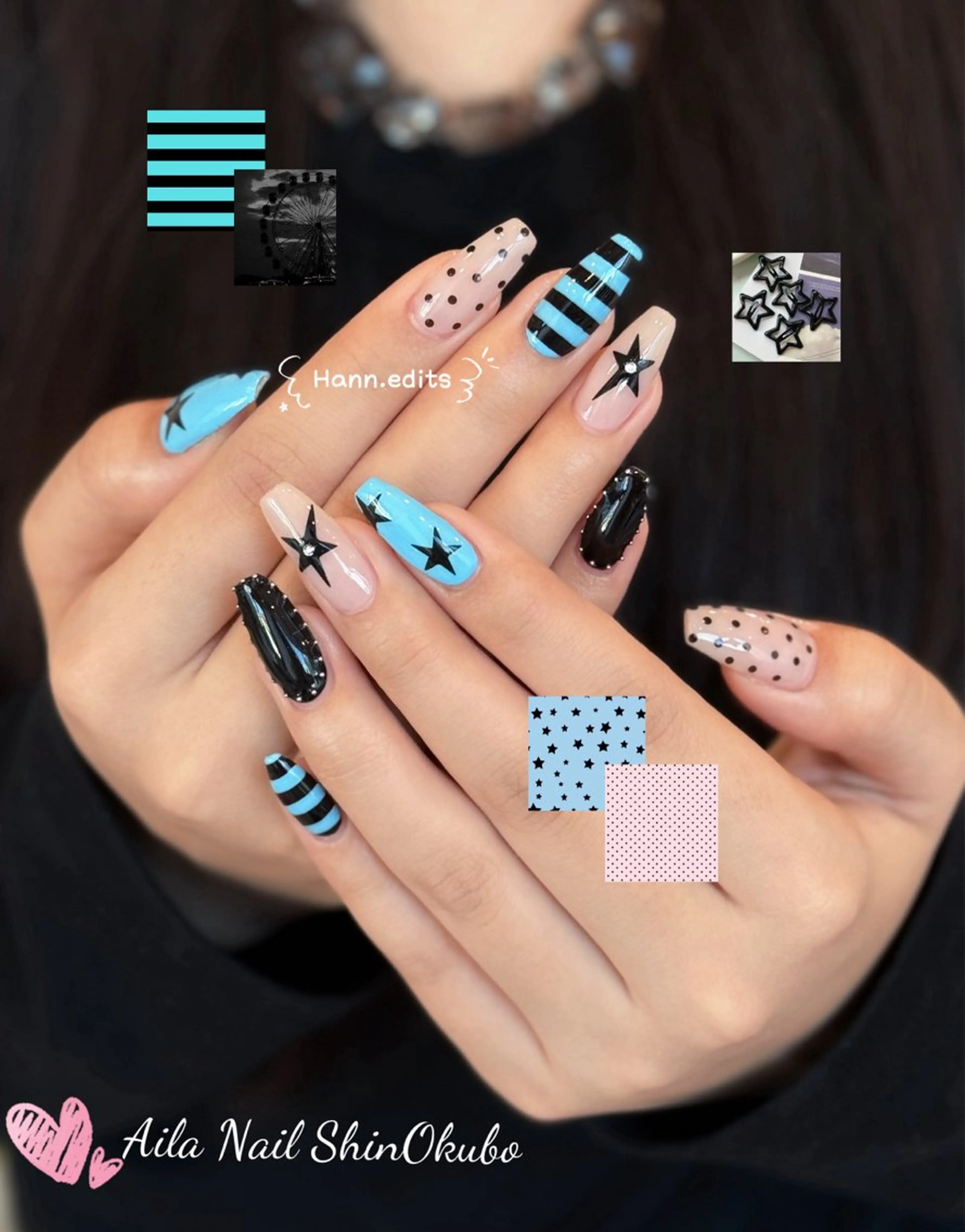 ミディアム 韓国風ヘア ハンドネイル Aila Nail ShinOkuboのネイルデザイン