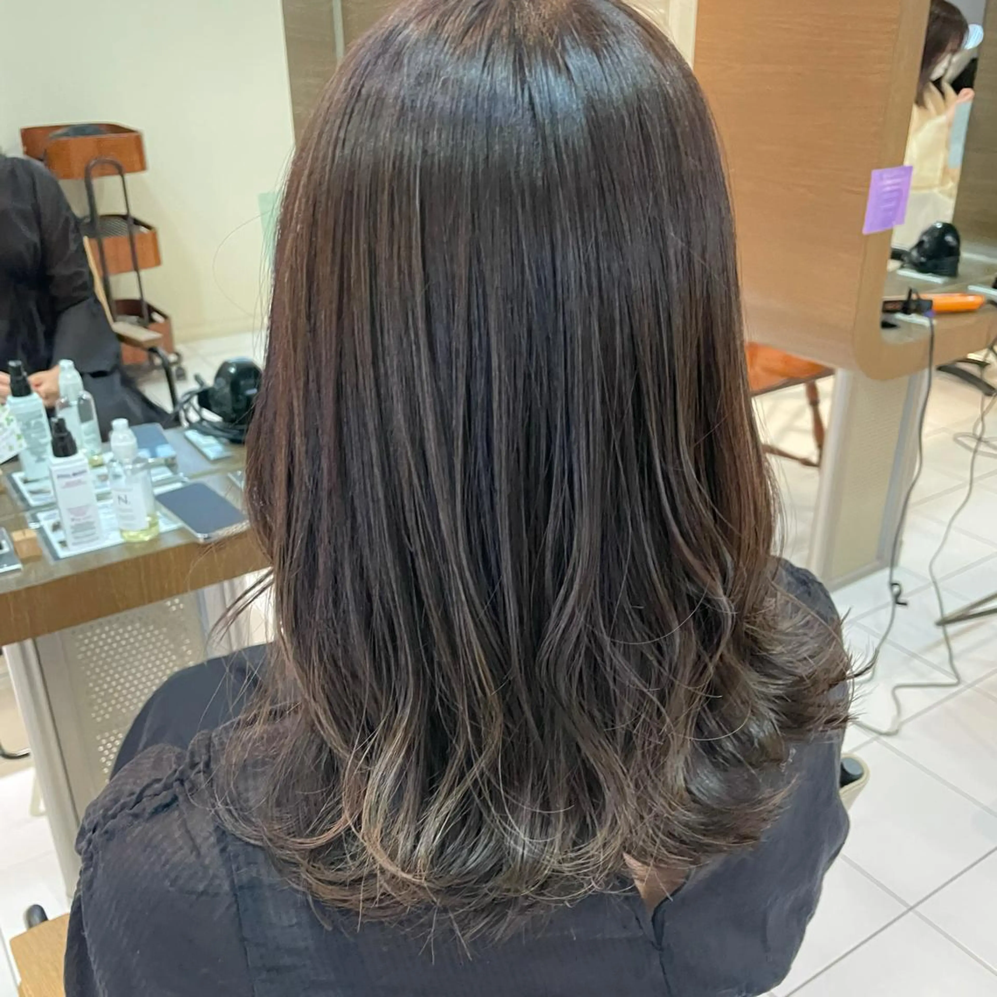 セミロング カラー アッシュ ダークアッシュ 透明感カラー/ 寺田千雅子のヘアスタイル