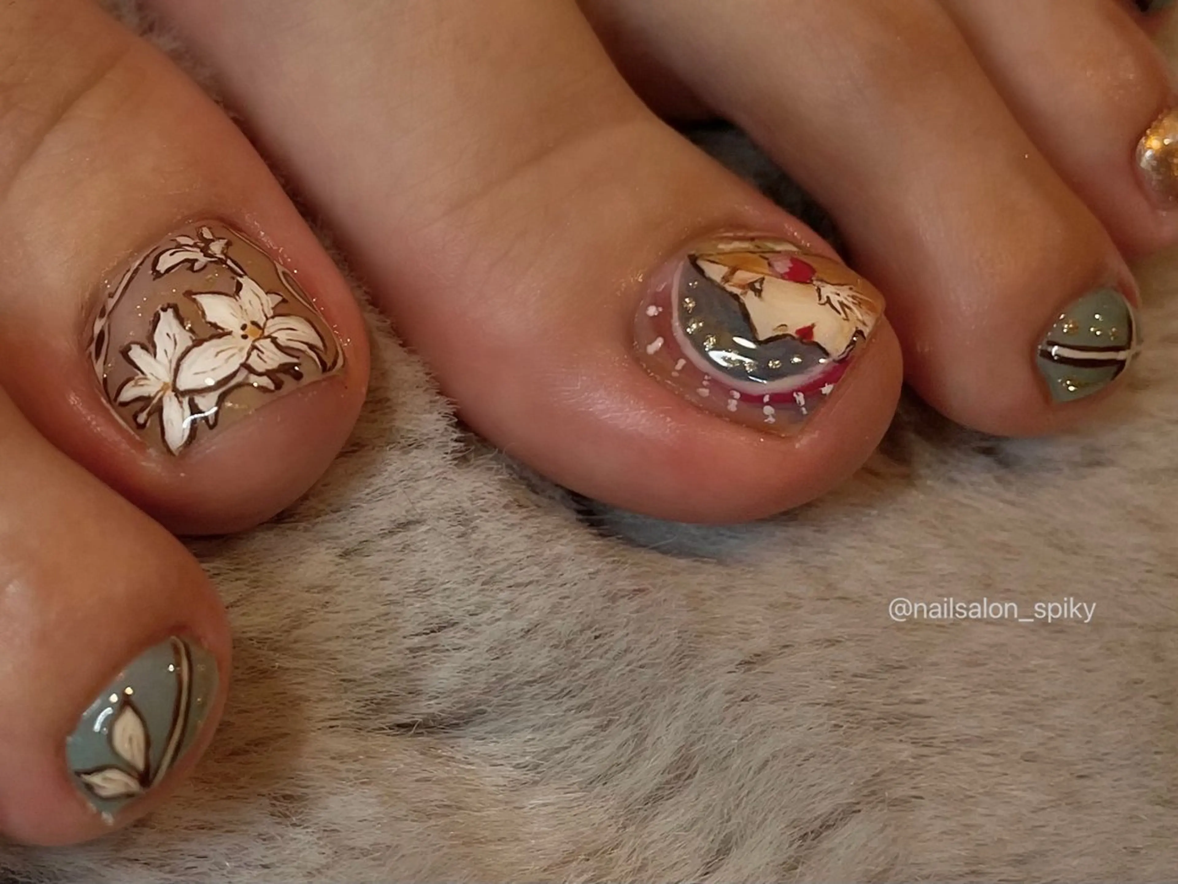 ネイル フットネイル ハンドネイル Spiky とうげ ふうかのネイルデザイン