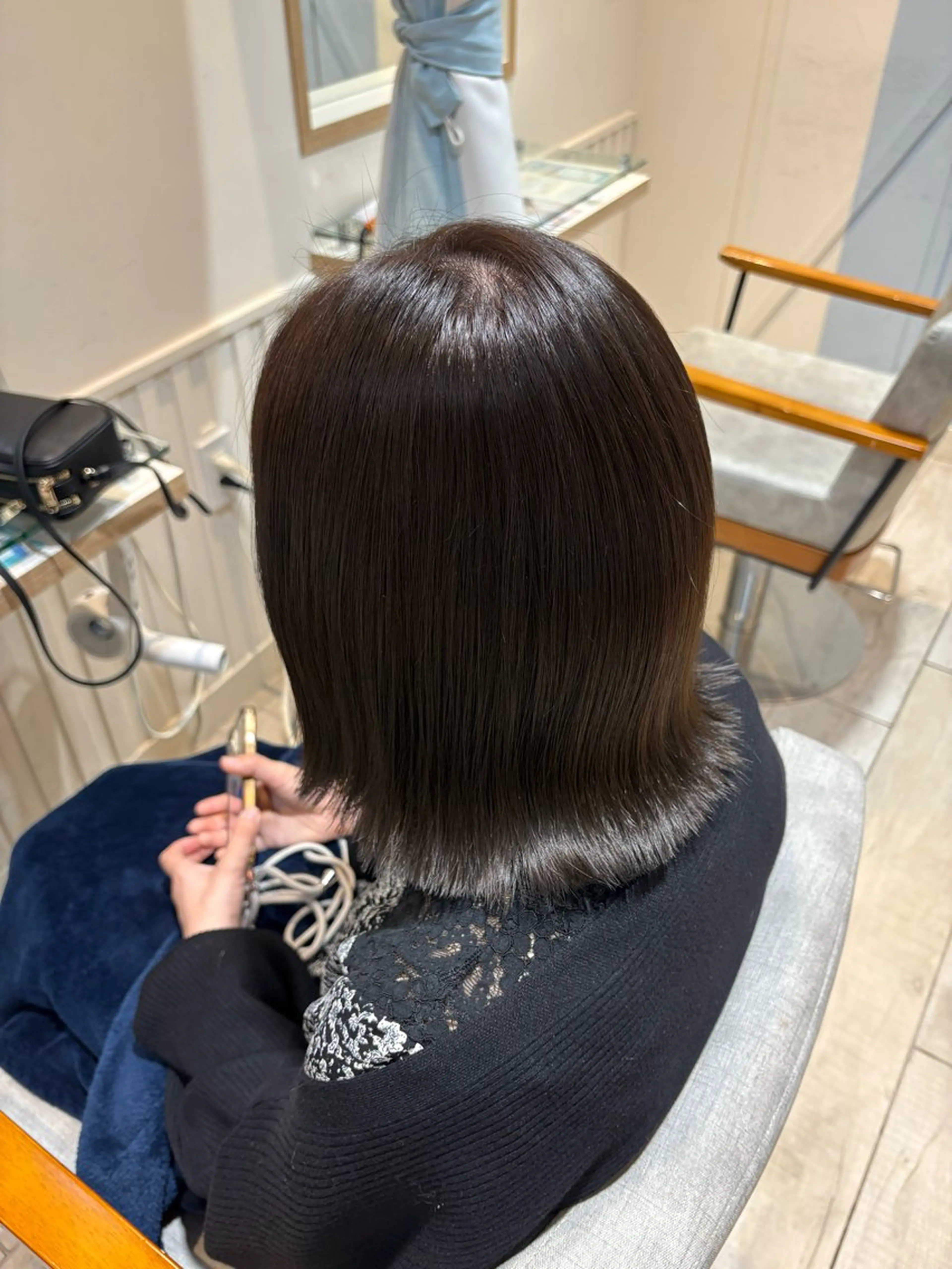 ミディアム カラー アッシュ ボブ メンズカット募集中 🌷🫧森山彩音のヘアスタイル