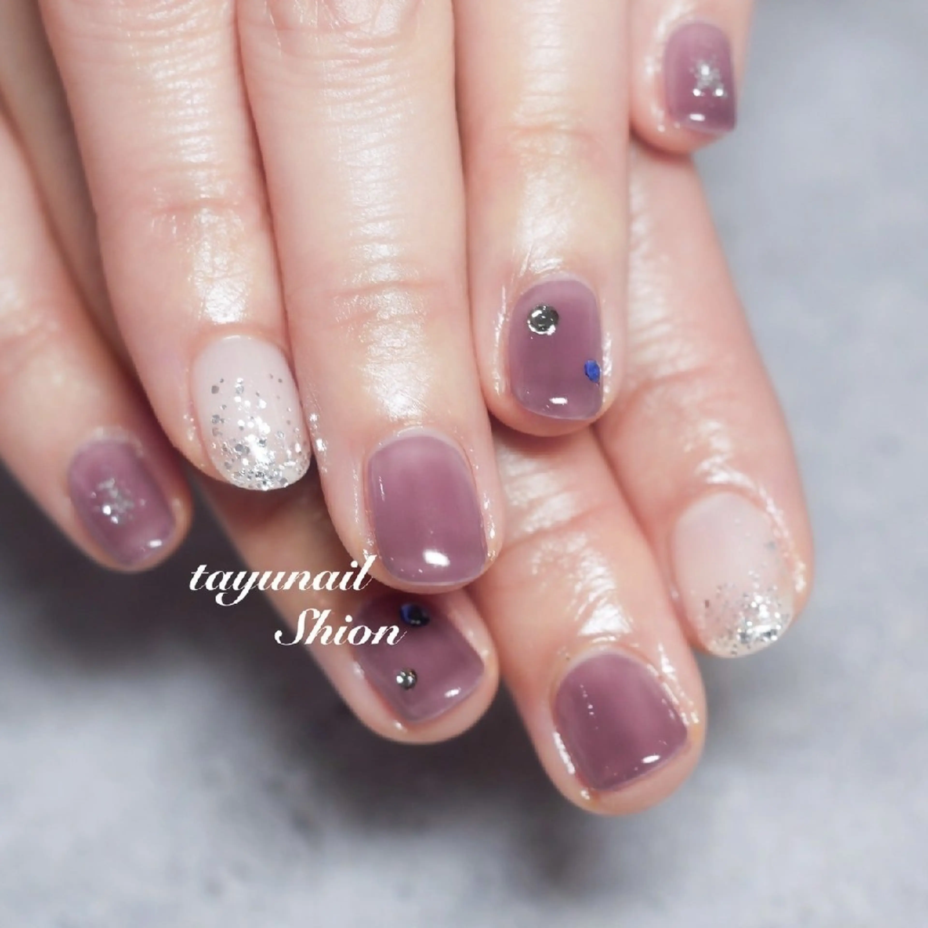 ネイル ジェルネイル キラキラネイル ラメ(グリッター) ワンカラーネイル パラジェル ネイルサロン・ネイルスクール　たゆnail所属・ネイルサロン 【たゆnail】のネイルデザイン