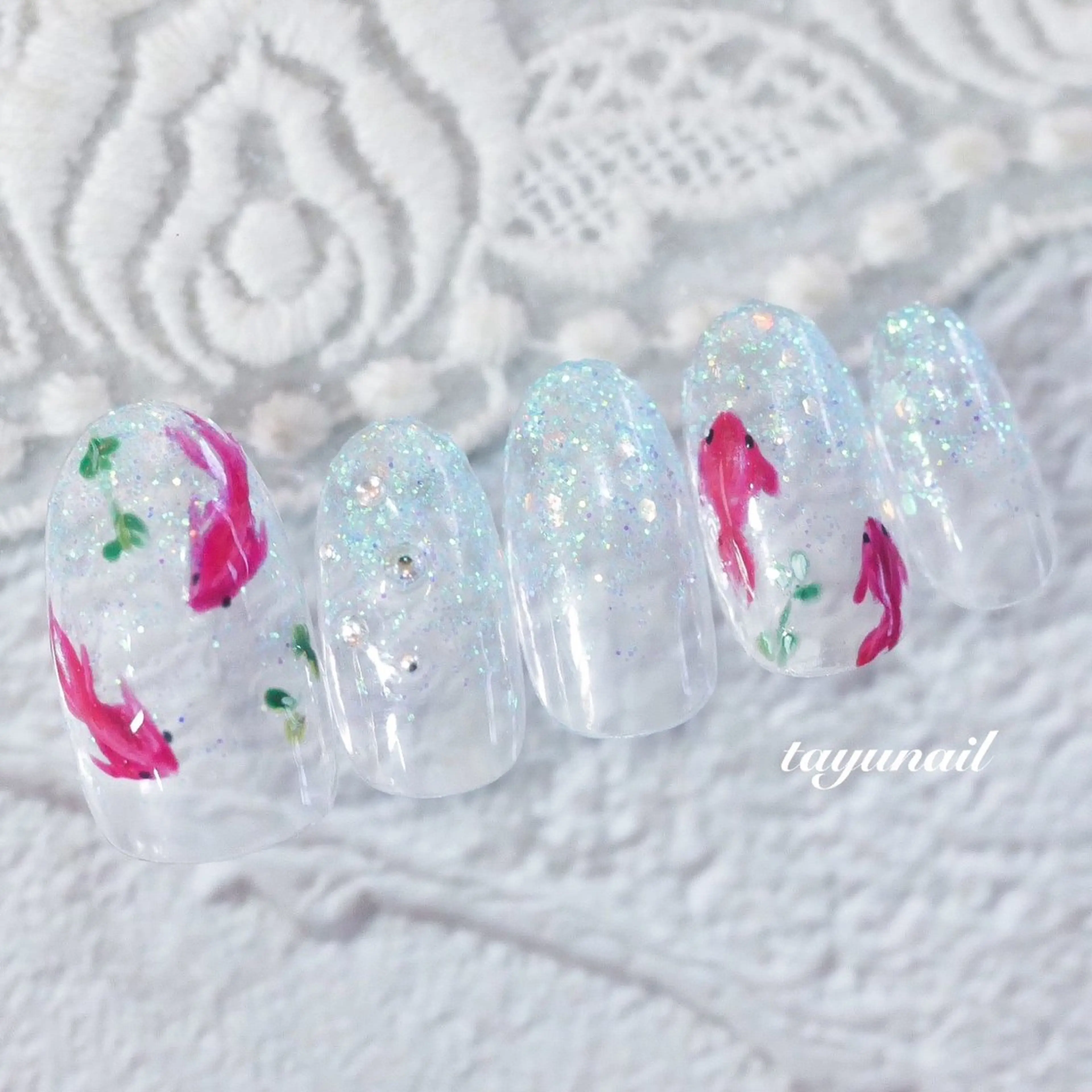 ネイル アートネイル フレンチネイル ジェルネイル ラメ(グリッター) ラメグラデーション ハンドネイル ネイルサロン 【たゆnail】のネイルデザイン