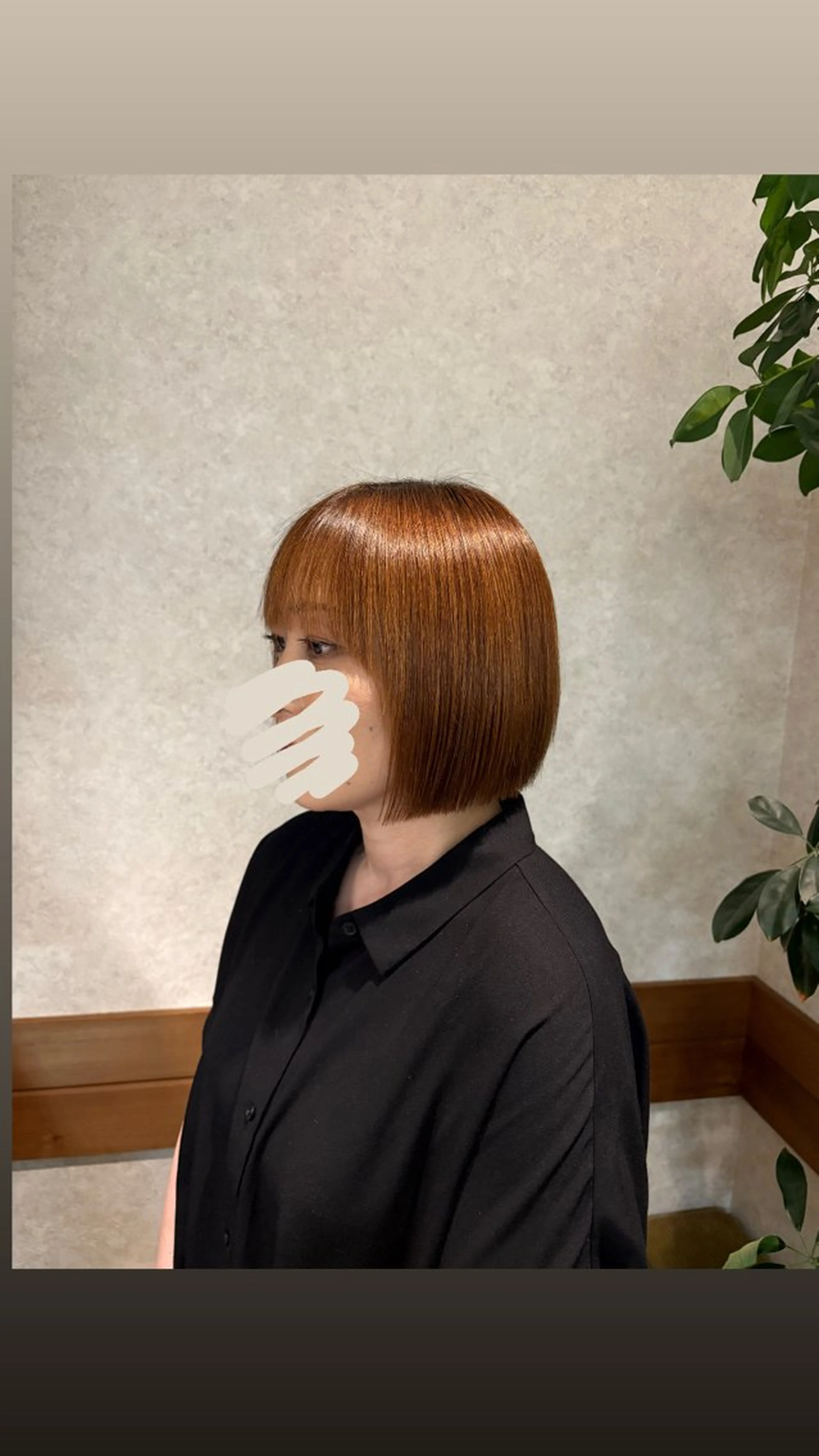 ショート 切りっぱなしボブ ボブ ヘアカラー トリートメント 阿部 叶夢のヘアスタイル