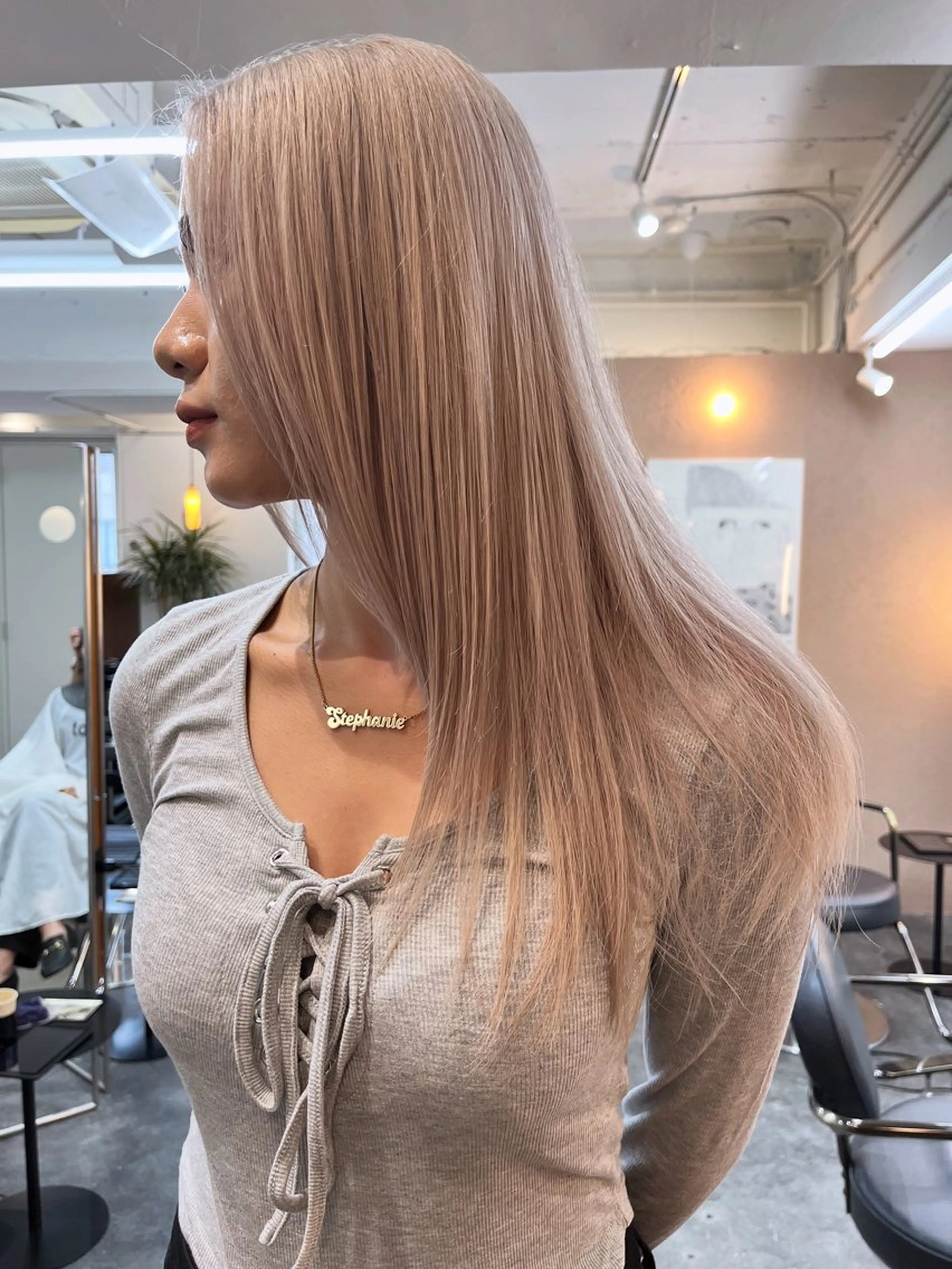 ロング ヘアカラー ムード造るハイトーン ケアブリーチ/ユウキのヘアスタイル