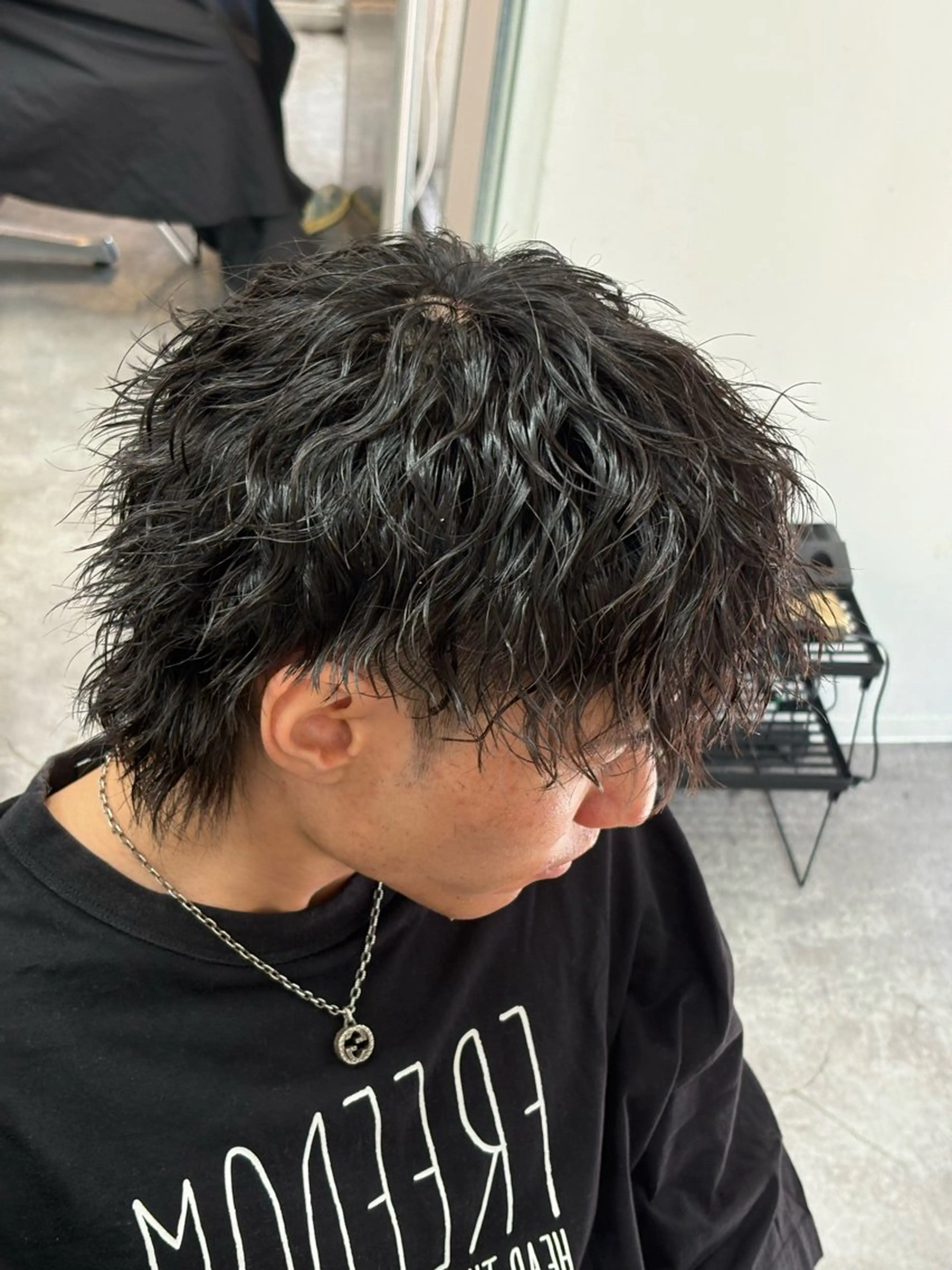 ミディアム カラー パーマ メンズ カット パーマ トリートメント ヘアセット メンズパーマ特化 🔥韓国ヘア職人🔥のヘアスタイル