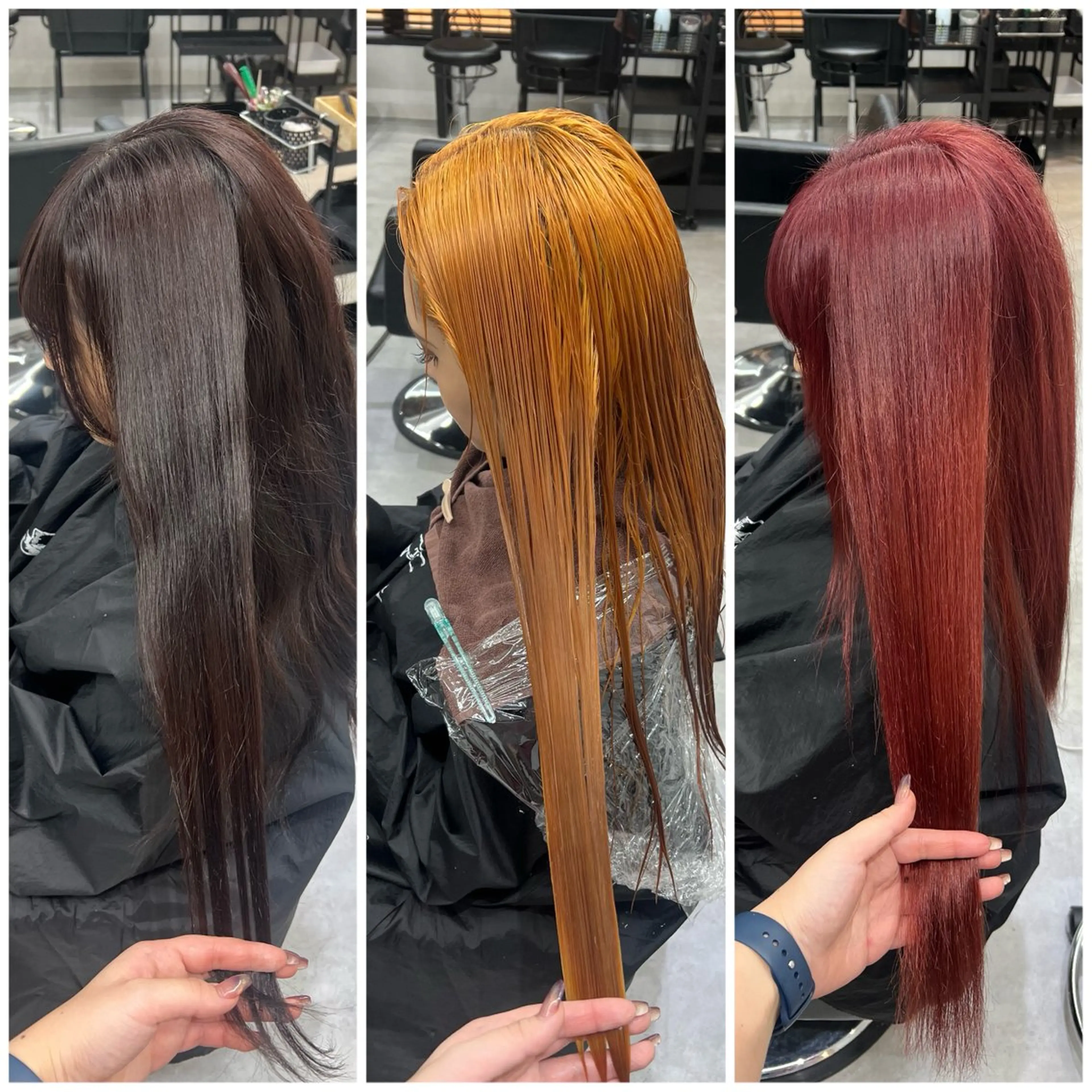 ロング カラー ブリーチ カシス 透明感カラー デザインカラー ダブルカラー ショート/ウルフ カットモデル募集のヘアスタイル