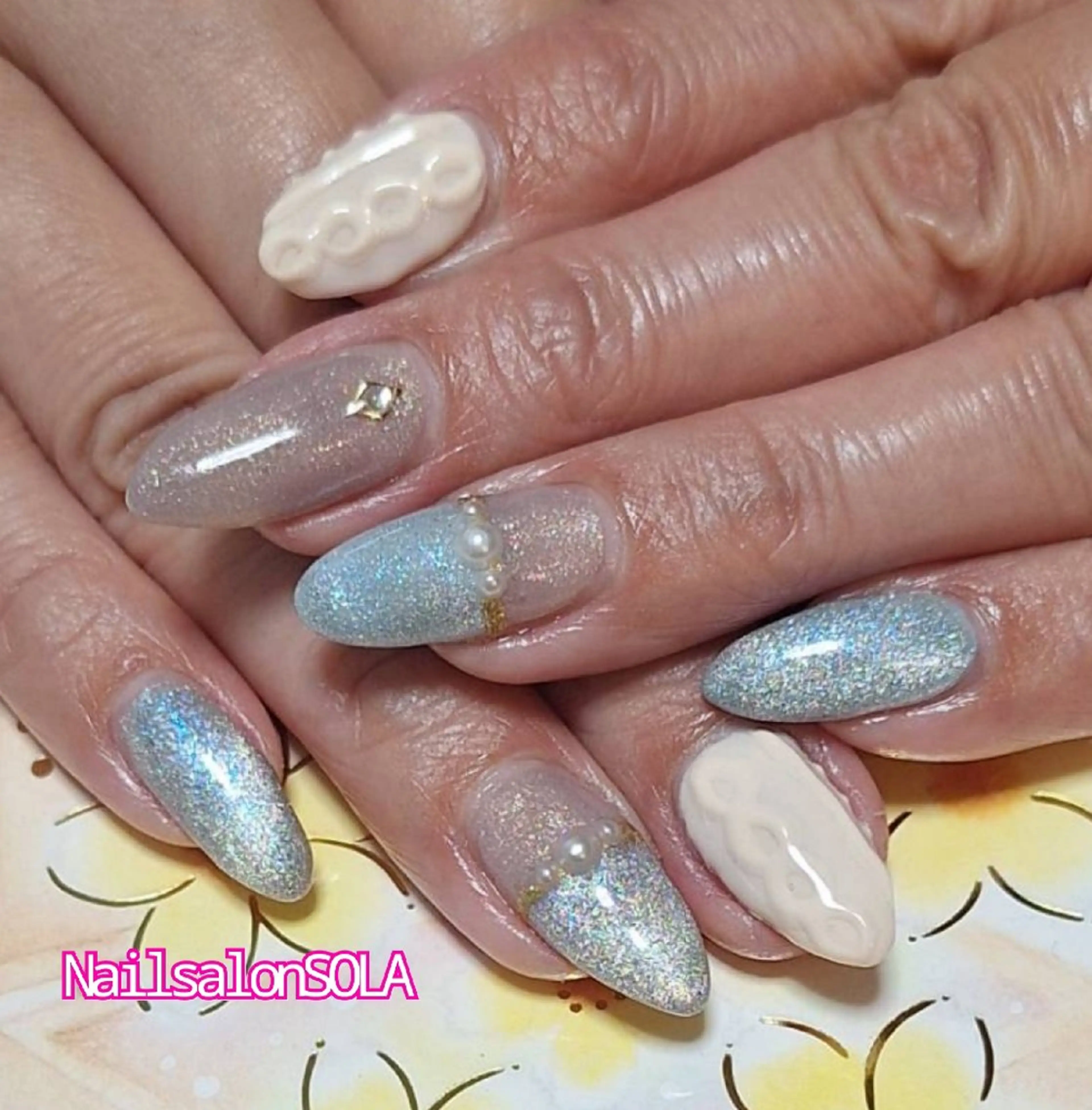 ネイル キラキラネイル マグネットネイル オフィスネイル シンプルネイル 田代 夏子のネイルデザイン