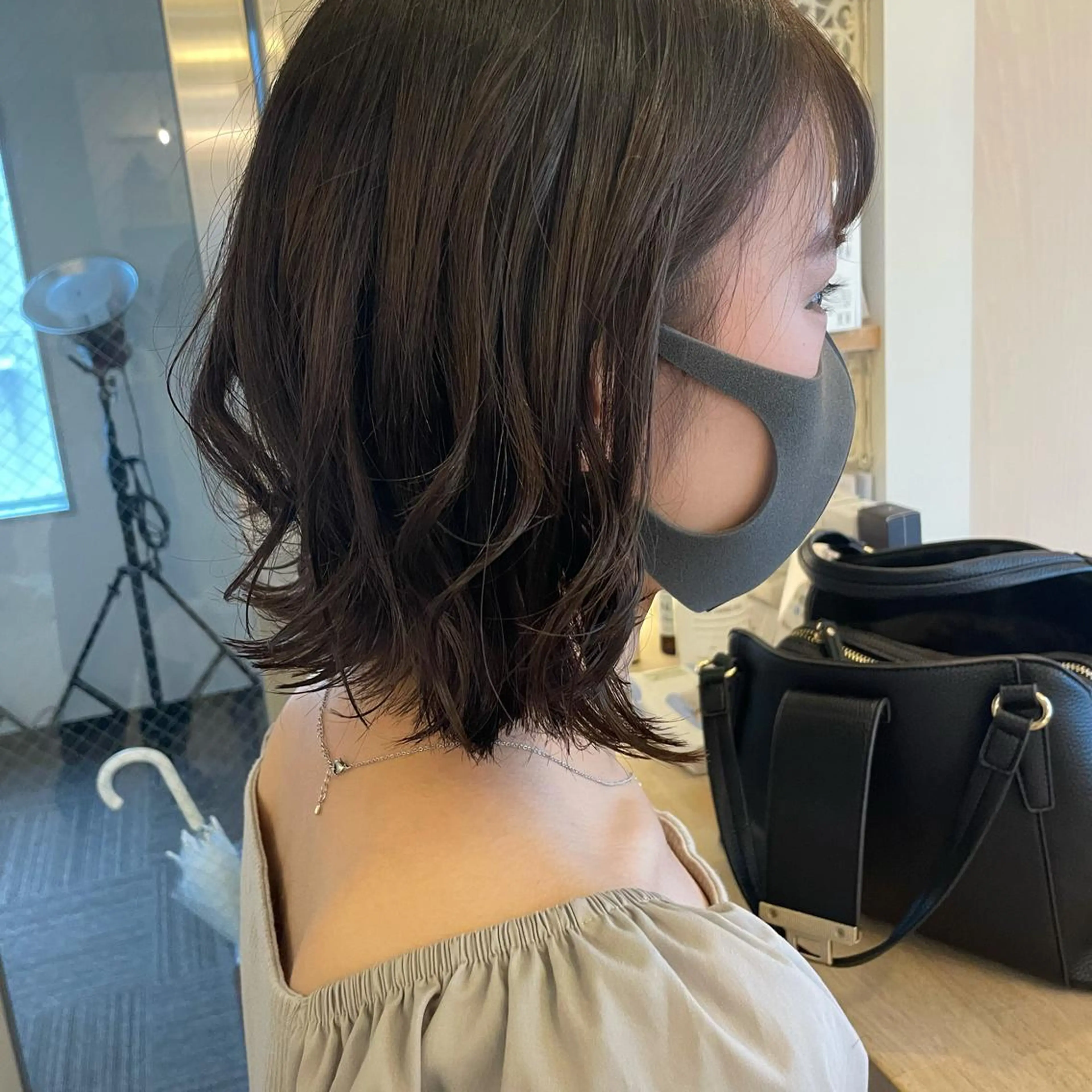 ショート カラー アッシュ ブルーカラー ブルーアッシュ ボブウルフ／ボブ Satsuki【名駅のヘアスタイル