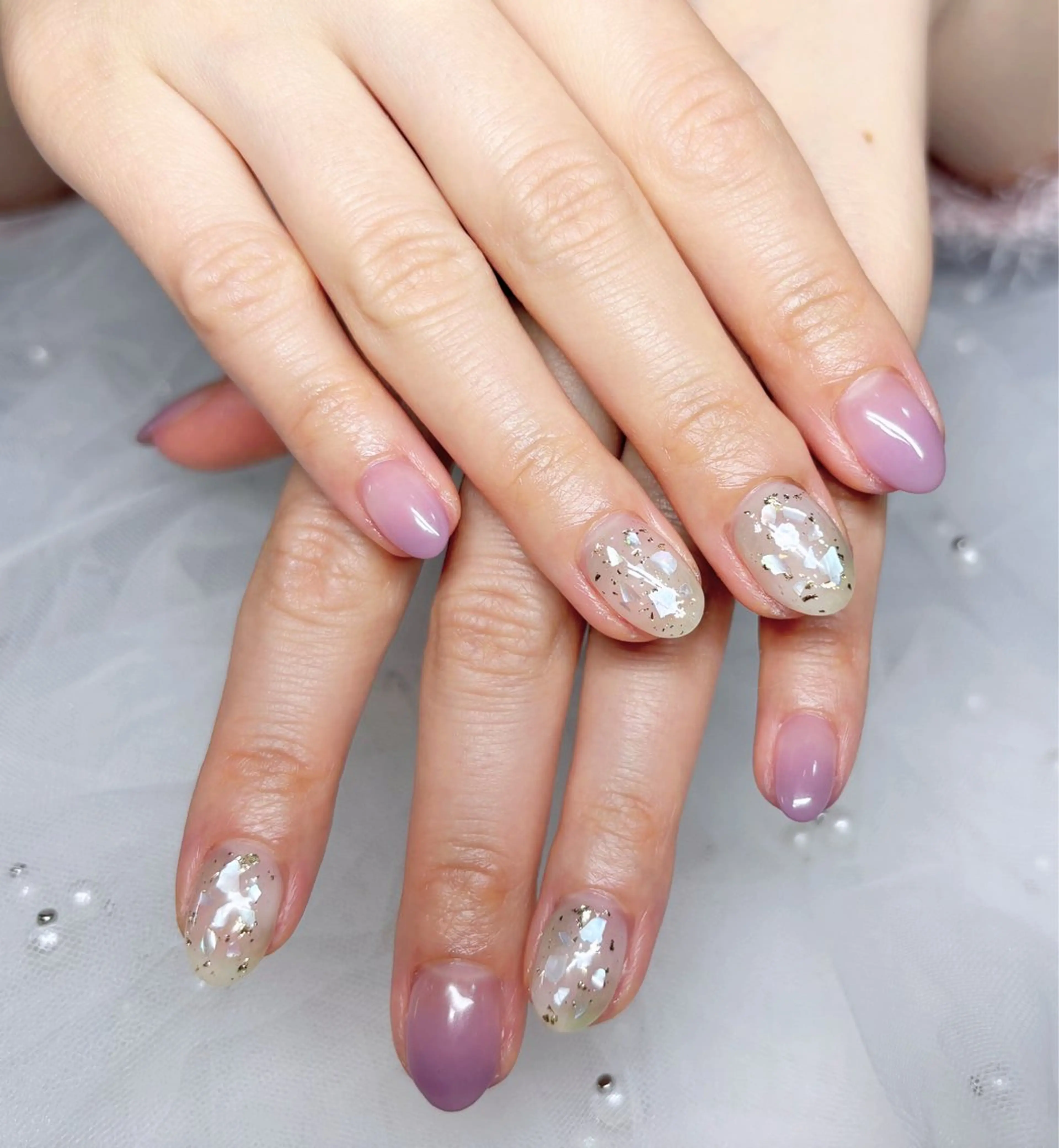 ネイル ハンドネイル H3 Nail Tsuki🦋💙のネイルデザイン