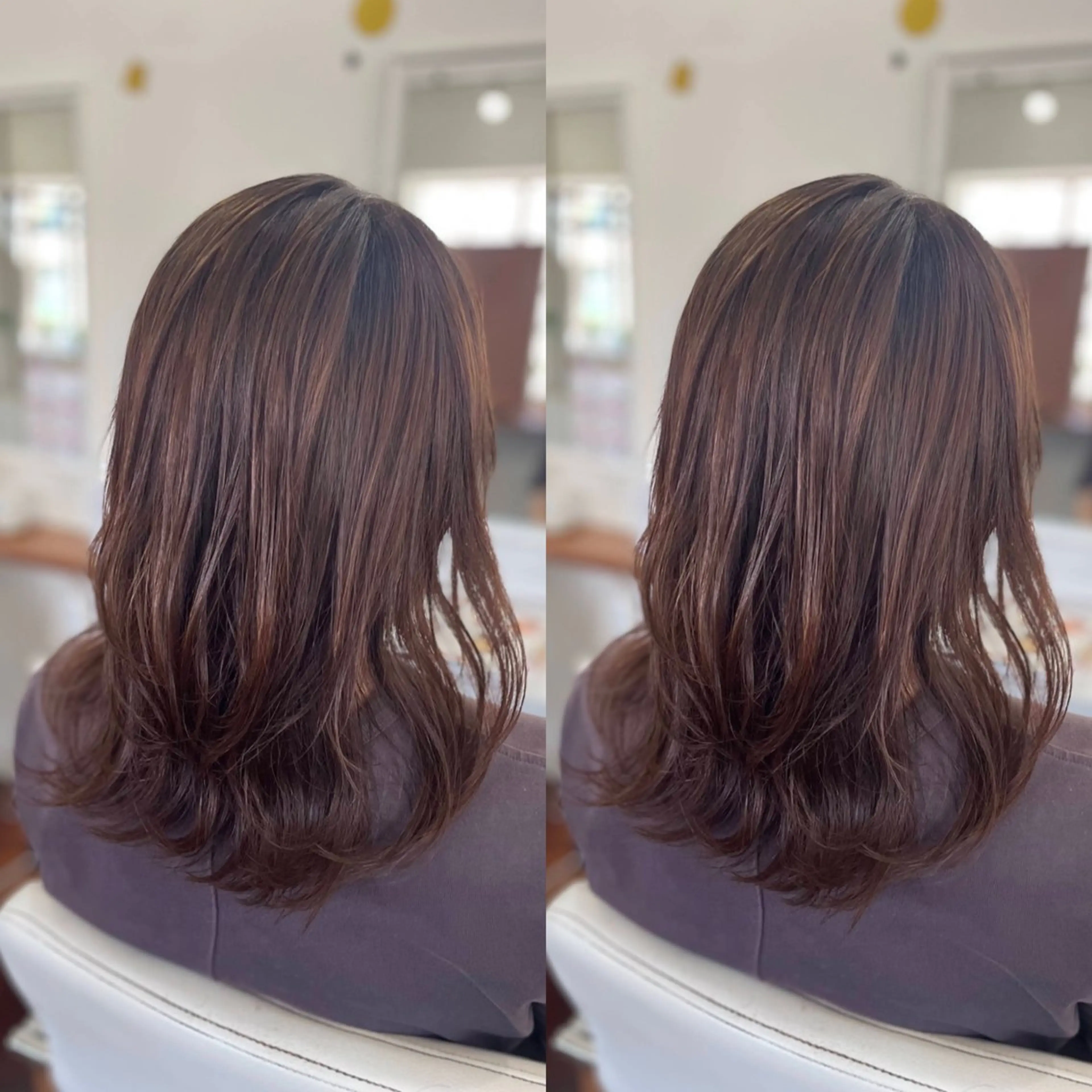 ミディアム アッシュ アッシュブラウン レイヤーカット mopa所属・mopa_kaede 暖色カラー/ロングのヘアスタイル