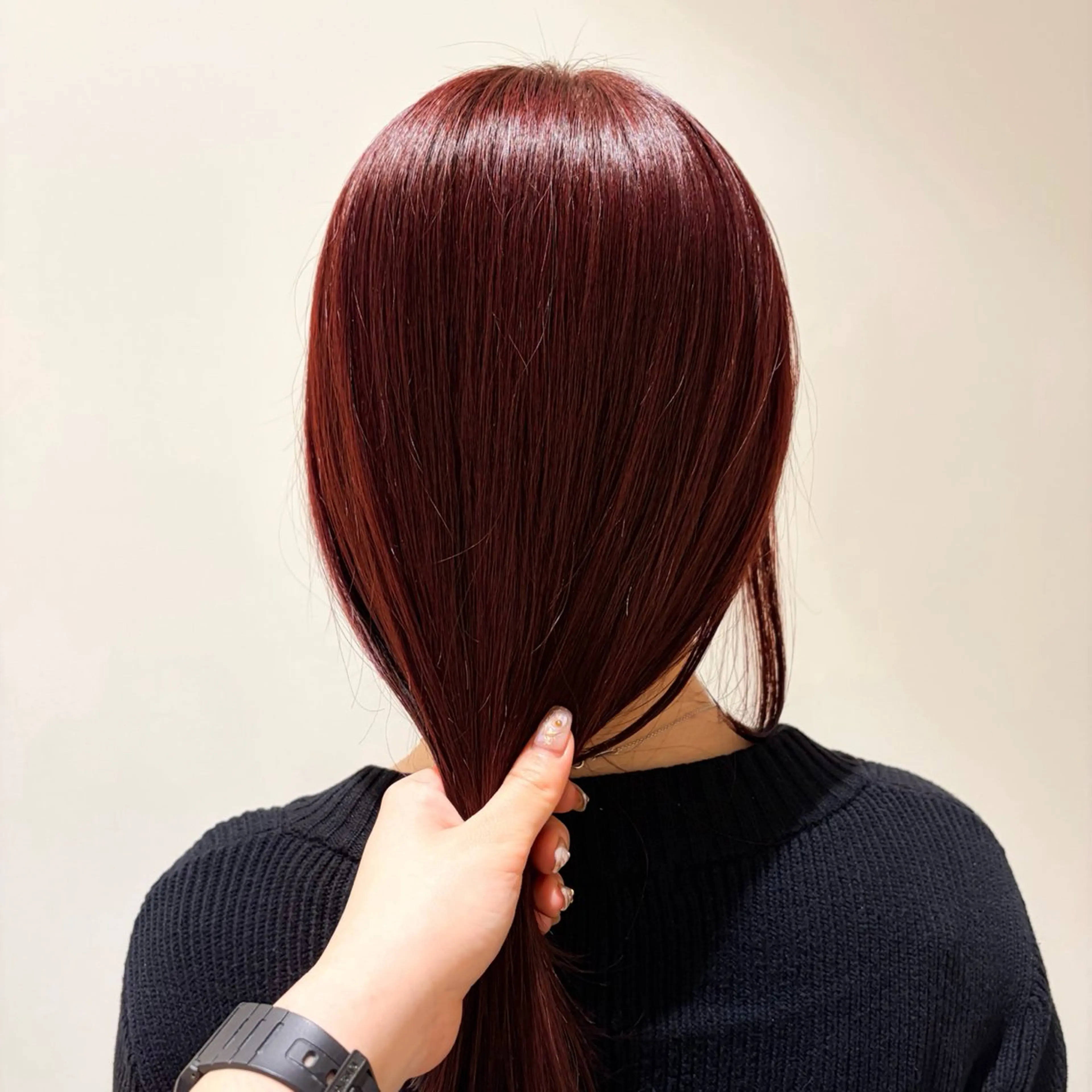 ミディアム カラー オレンジ オレンジレッド レッドカラー カット ヘアカラー トリートメント 暖色カラー/パラッと Bob/モエのヘアスタイル