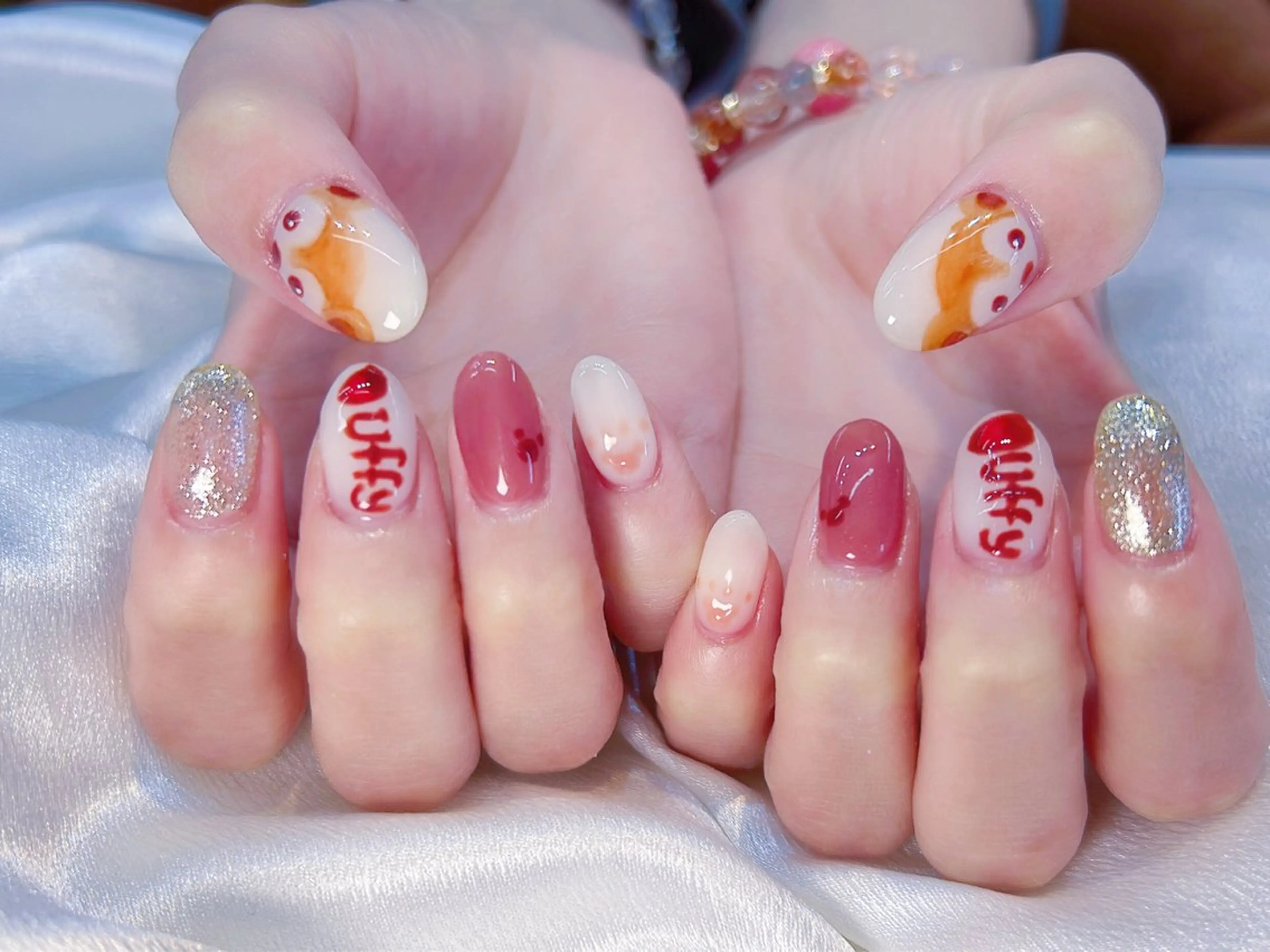 ネイル アートネイル べっ甲ネイル チークネイル 長さ出し フットネイル ハンドネイル ハンドケア ラッキーネイルサロン 西川口東口店のネイルデザイン