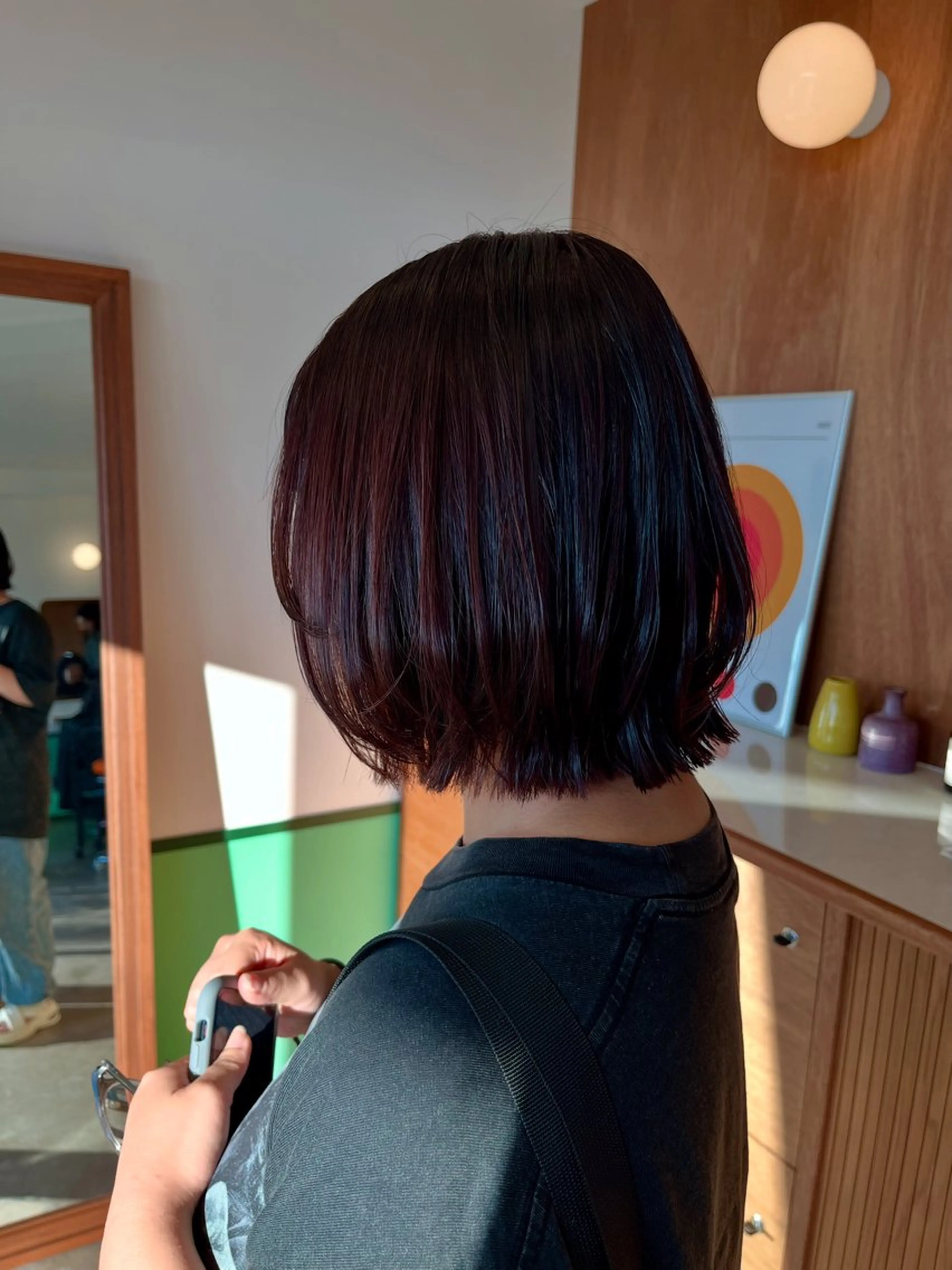 ショート ボブレイヤー ボブ くびれヘア レイヤーカット カット ヘアカラー LOBBY HIMERIのヘアスタイル