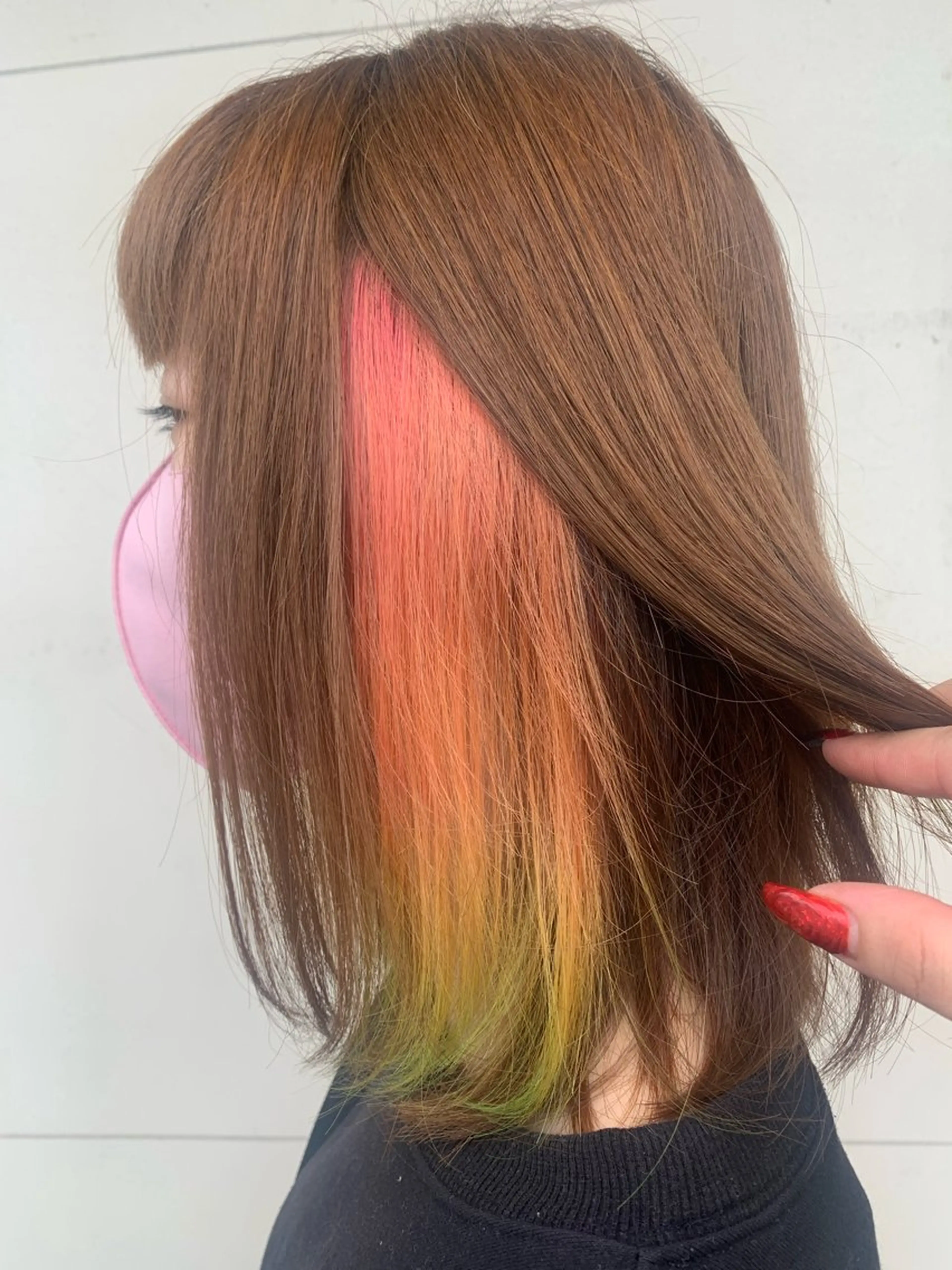 インナーカラー＋全体カラー＋シェルパTrの写真