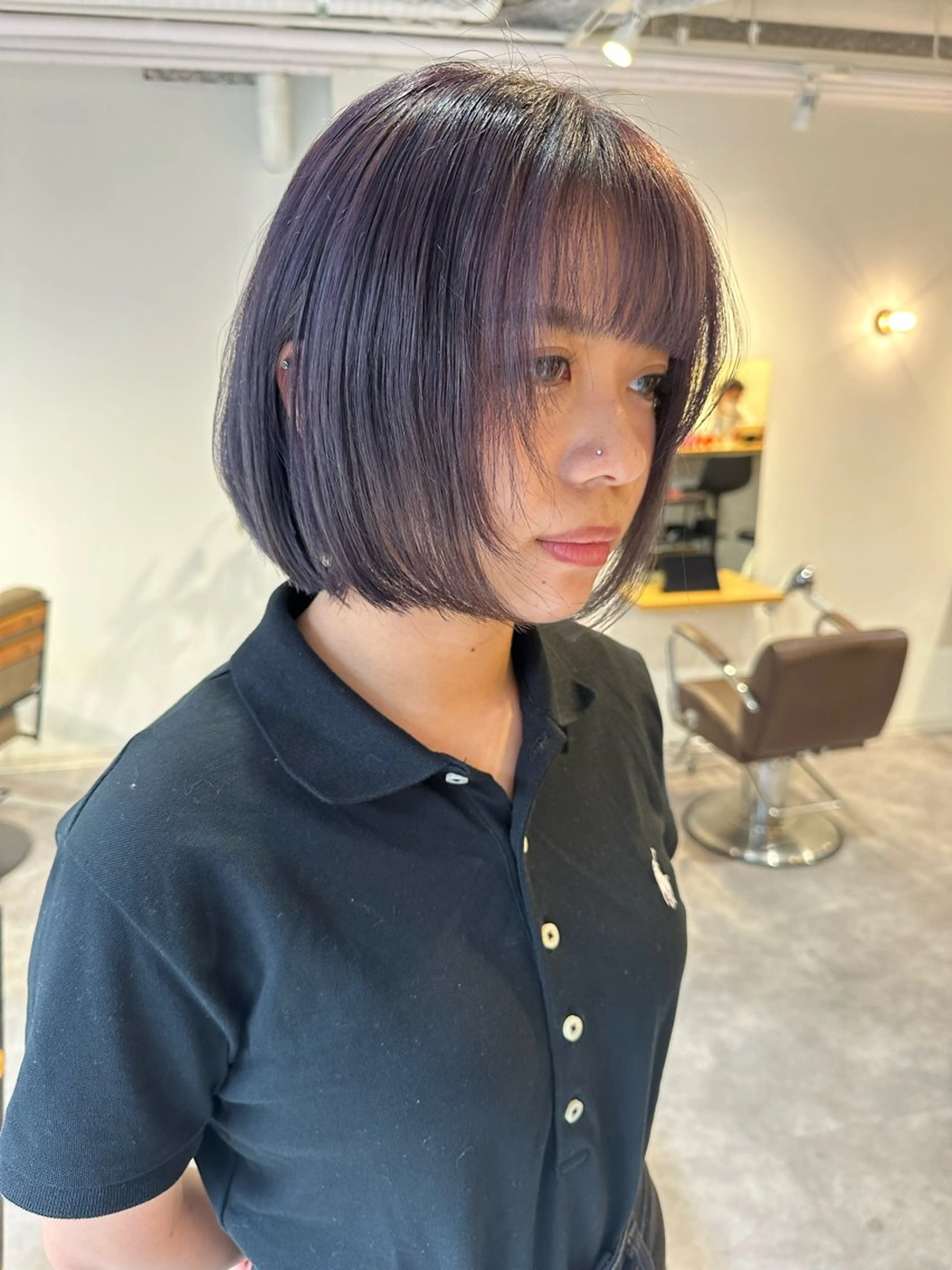 ミディアム カラー ブリーチ 抜きっぱなしブロンド ブロンド ケアブリーチ ラベンダーカラー カット ヘアカラー トリートメント レイヤー/ウルフ/ ハッシュカット/ダイのヘアスタイル