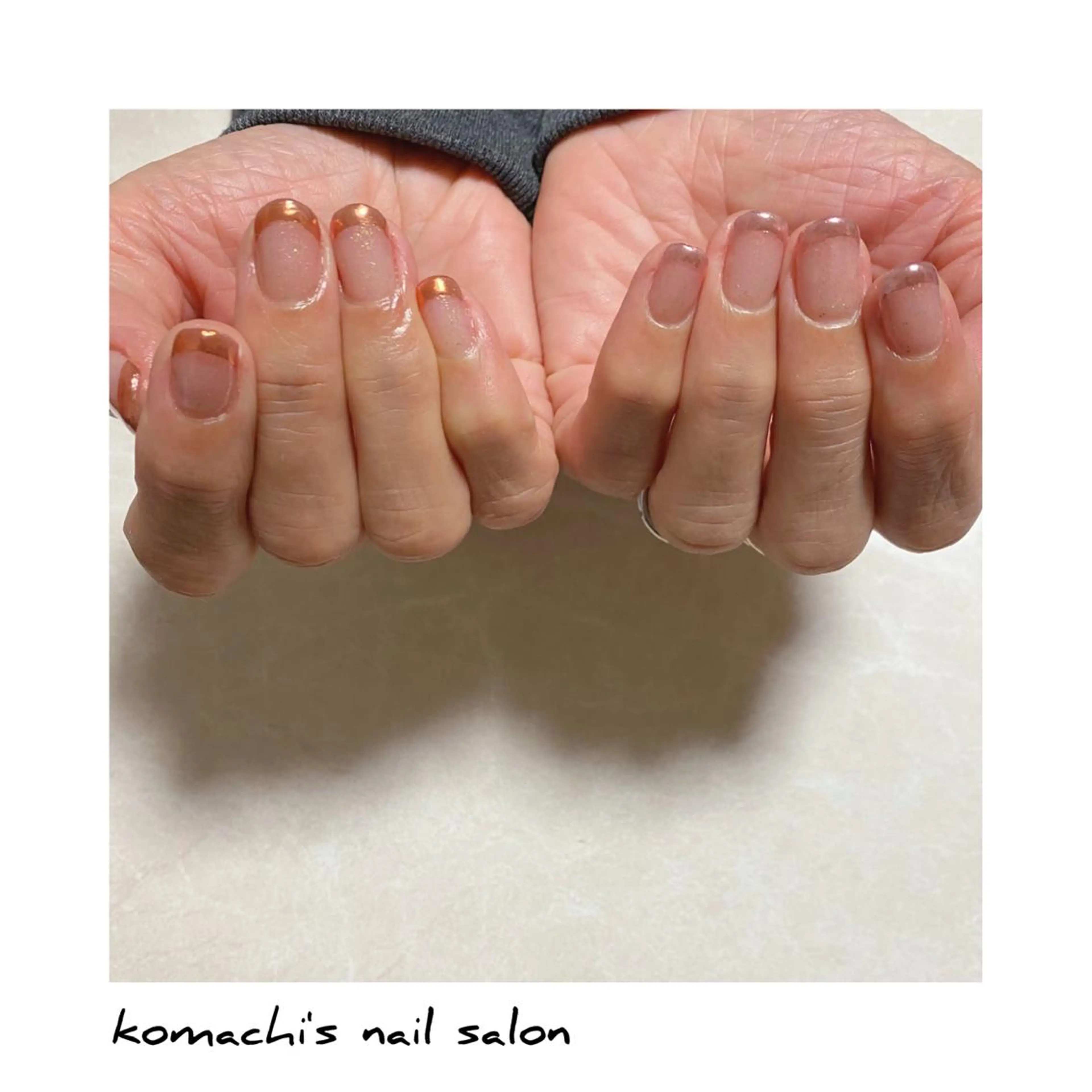 ネイル フレンチネイル ミラーネイル ハンドネイル akita kazumiのネイルデザイン