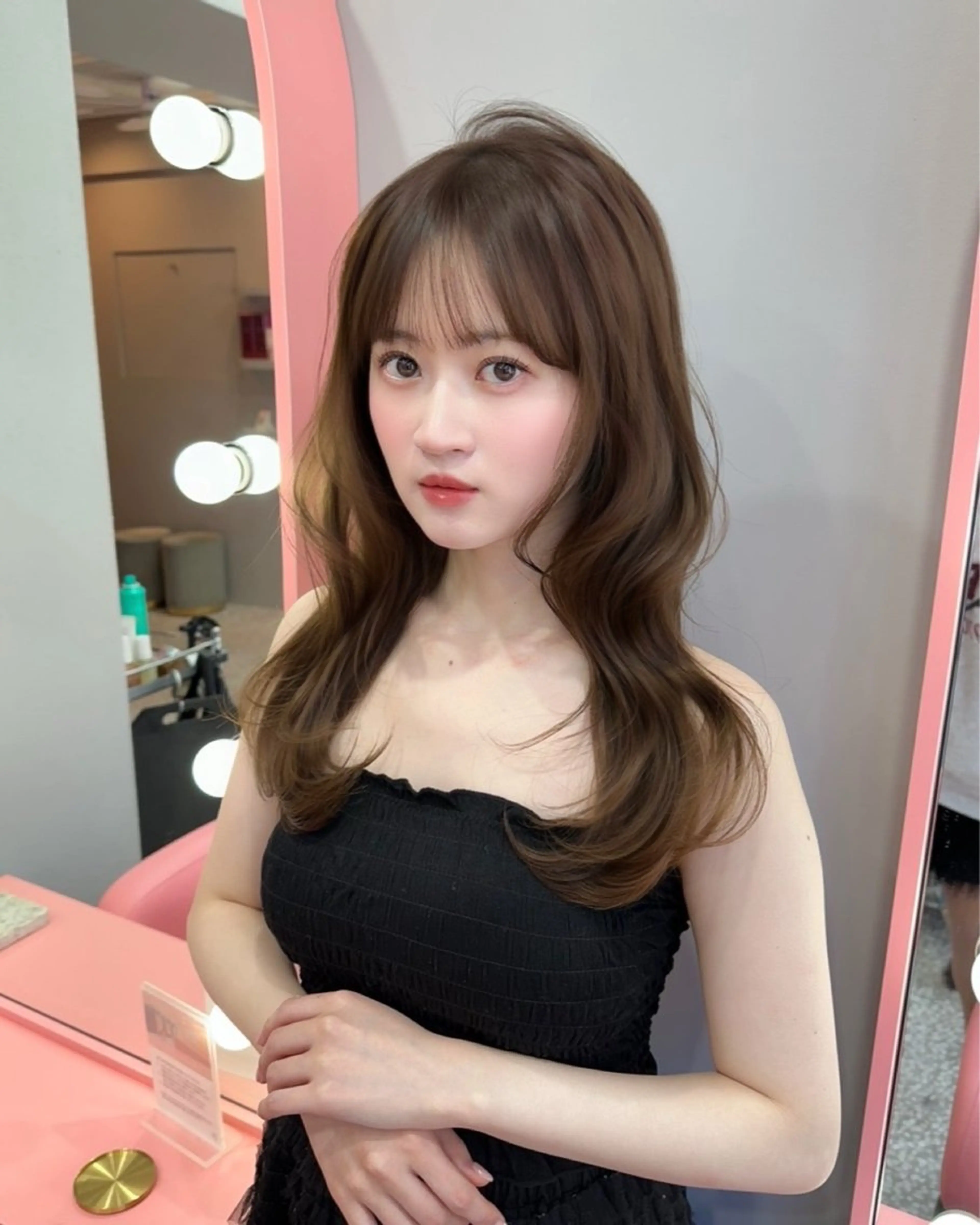 セミロング 韓国風ヘア レイヤーカット ヘアカラー トリートメント 透明感カラー♡ 原宿美容室￤Rinaのヘアスタイル