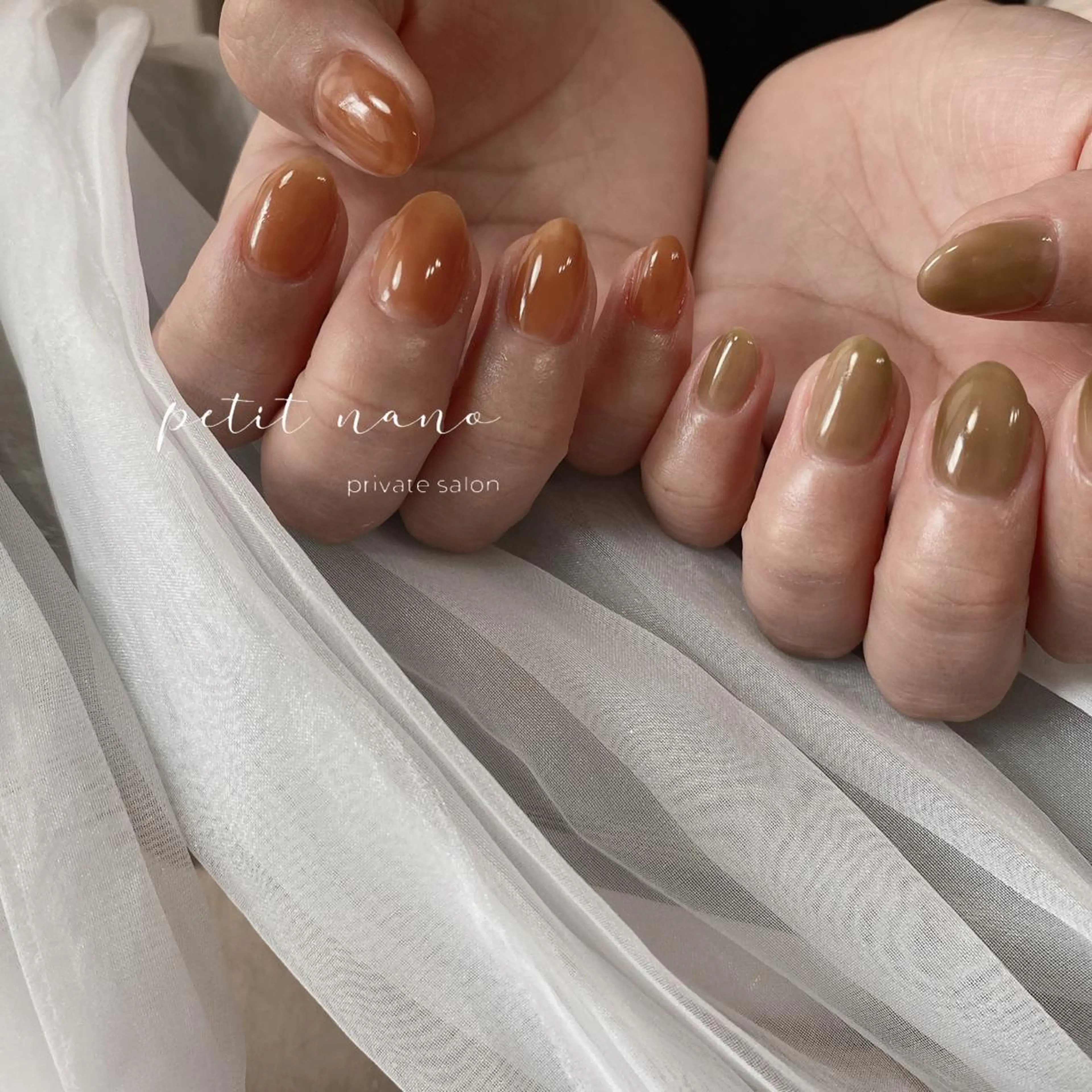 ネイル オレンジ ピスタチオネイル nail‪◯ petitnanoのネイルデザイン