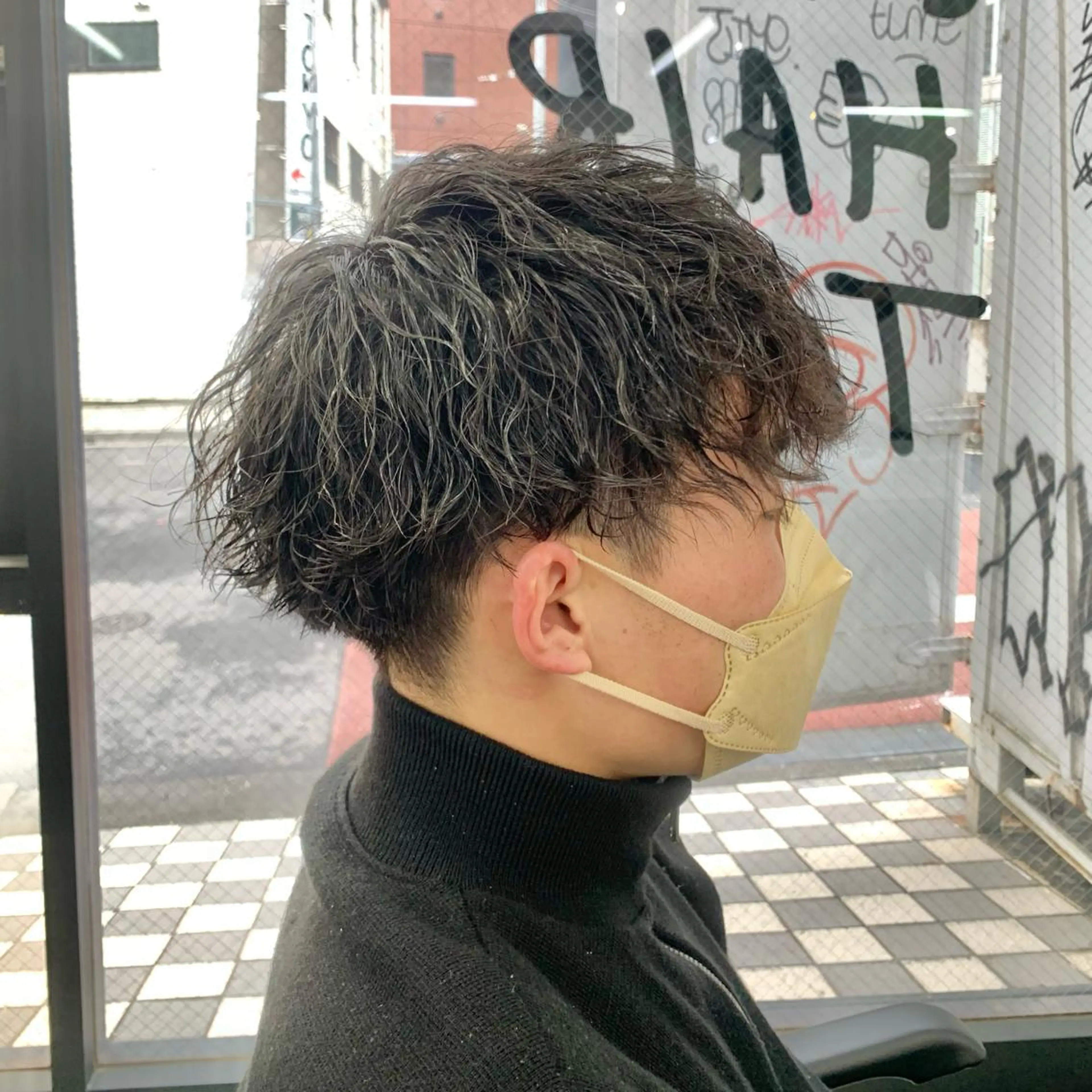 ショート パーマ メンズ マッシュ カット パーマ メンズ特化美容師/ 藤戸 椋のヘアスタイル