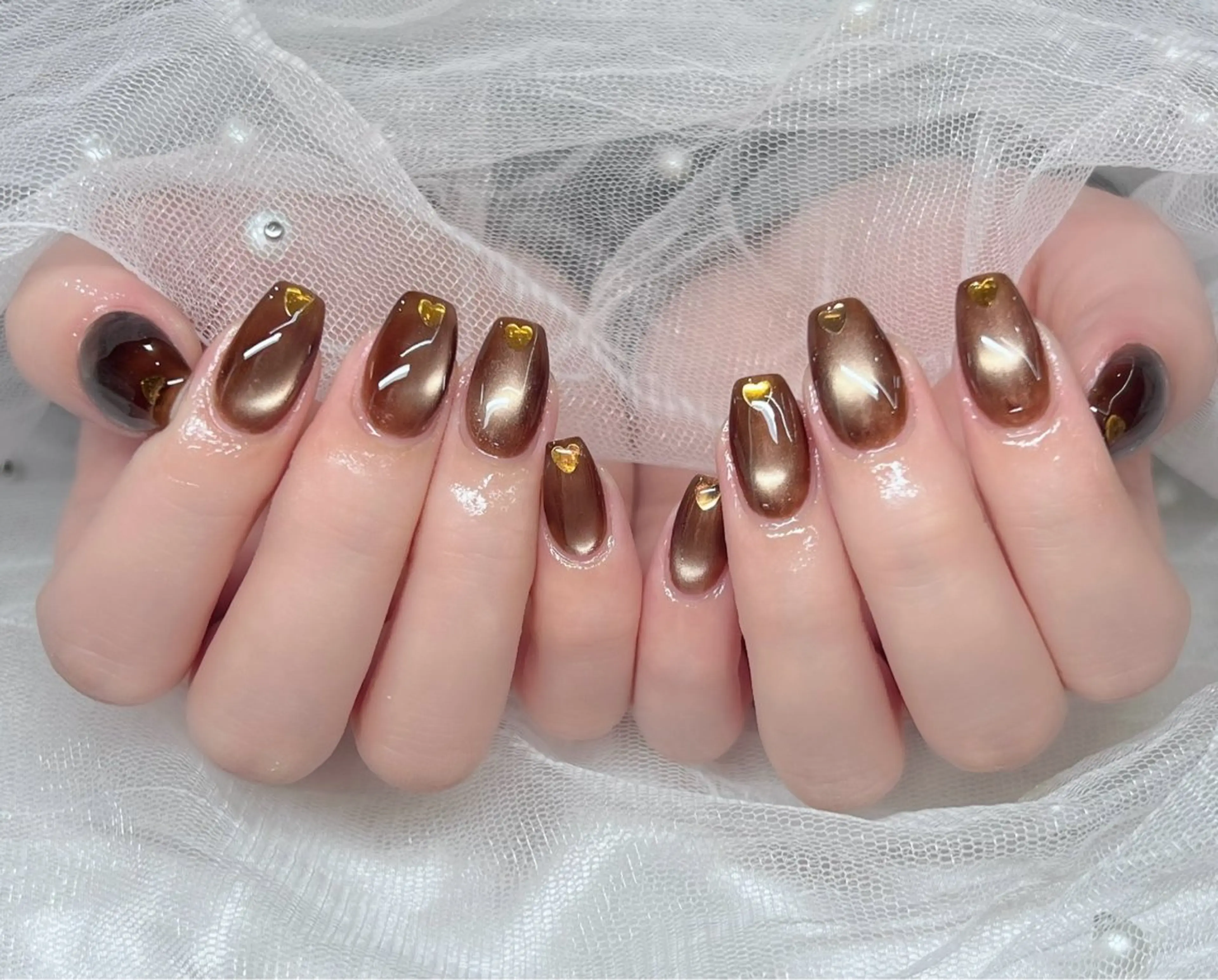 ネイル ハート ハンドネイル 🎀Lilla💎 Nail Salonのネイルデザイン