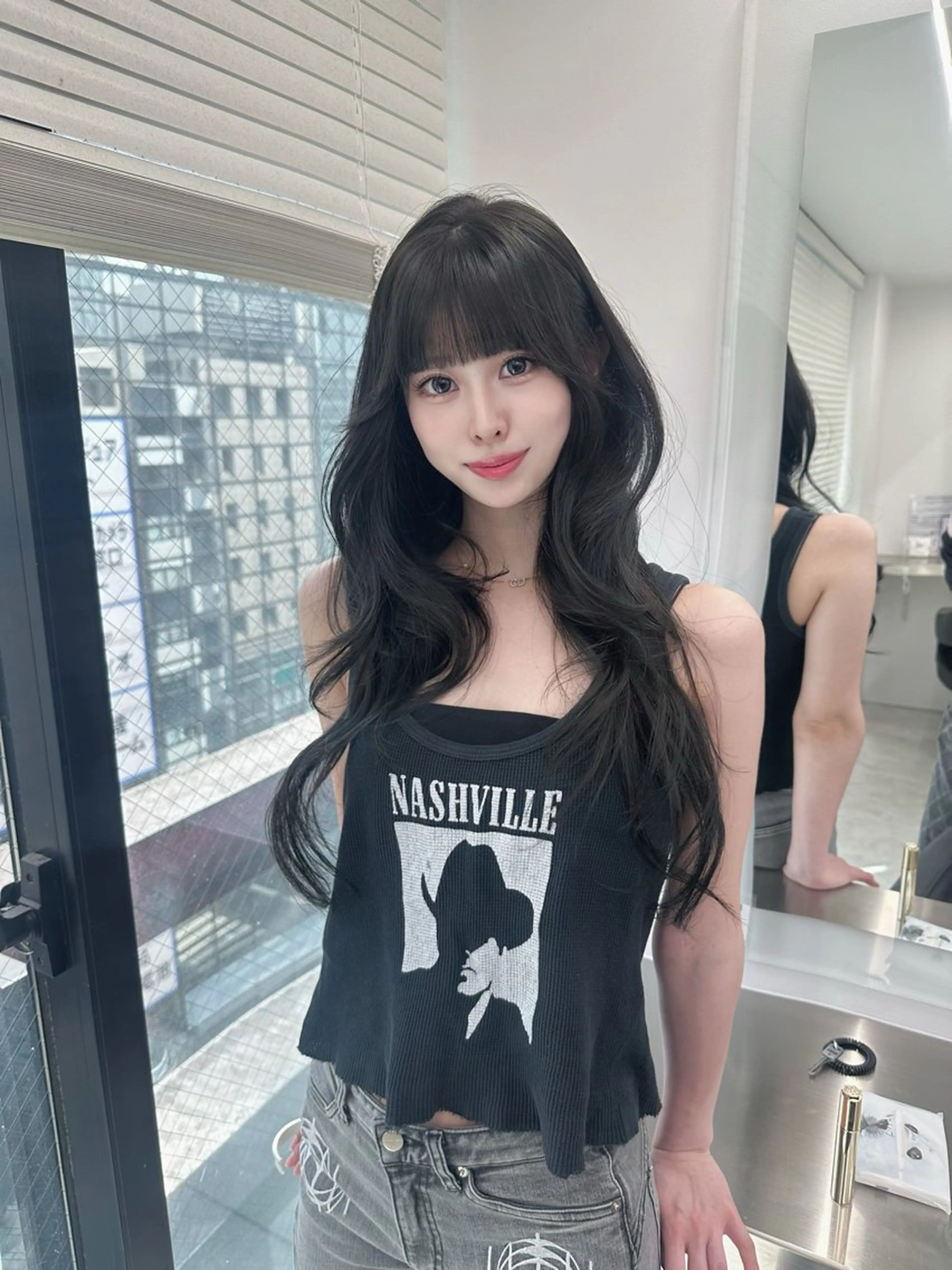 ロング カラー ヘアアレンジ カット ヘアカラー 大人っぽ中韓レディ ヘア🤍MAOのヘアスタイル