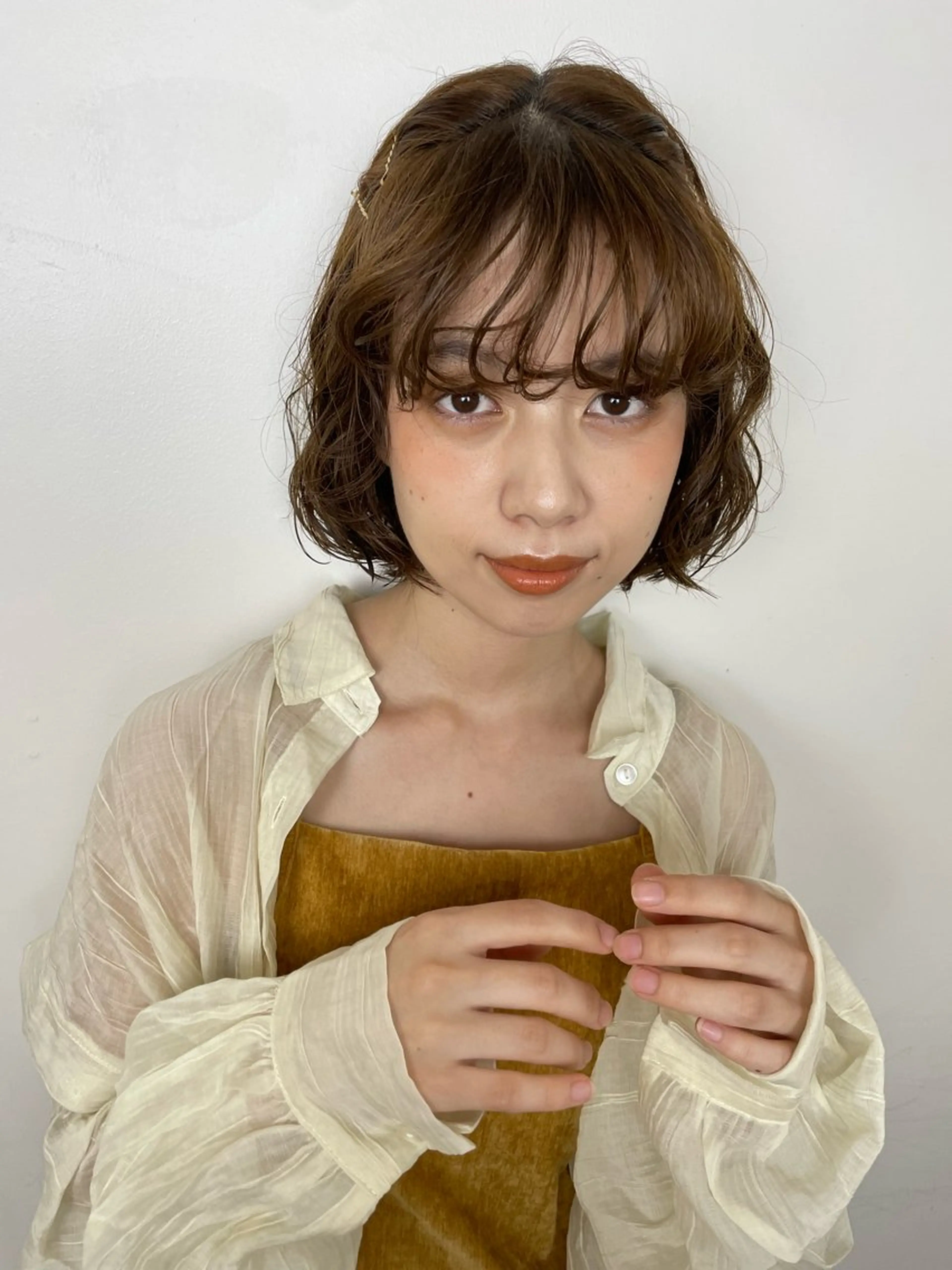 ミディアム カラー パーマ ミディアムパーマ くせ毛 カット パーマ トリートメント ボブレイヤー/ カラー診断/Amiのヘアスタイル