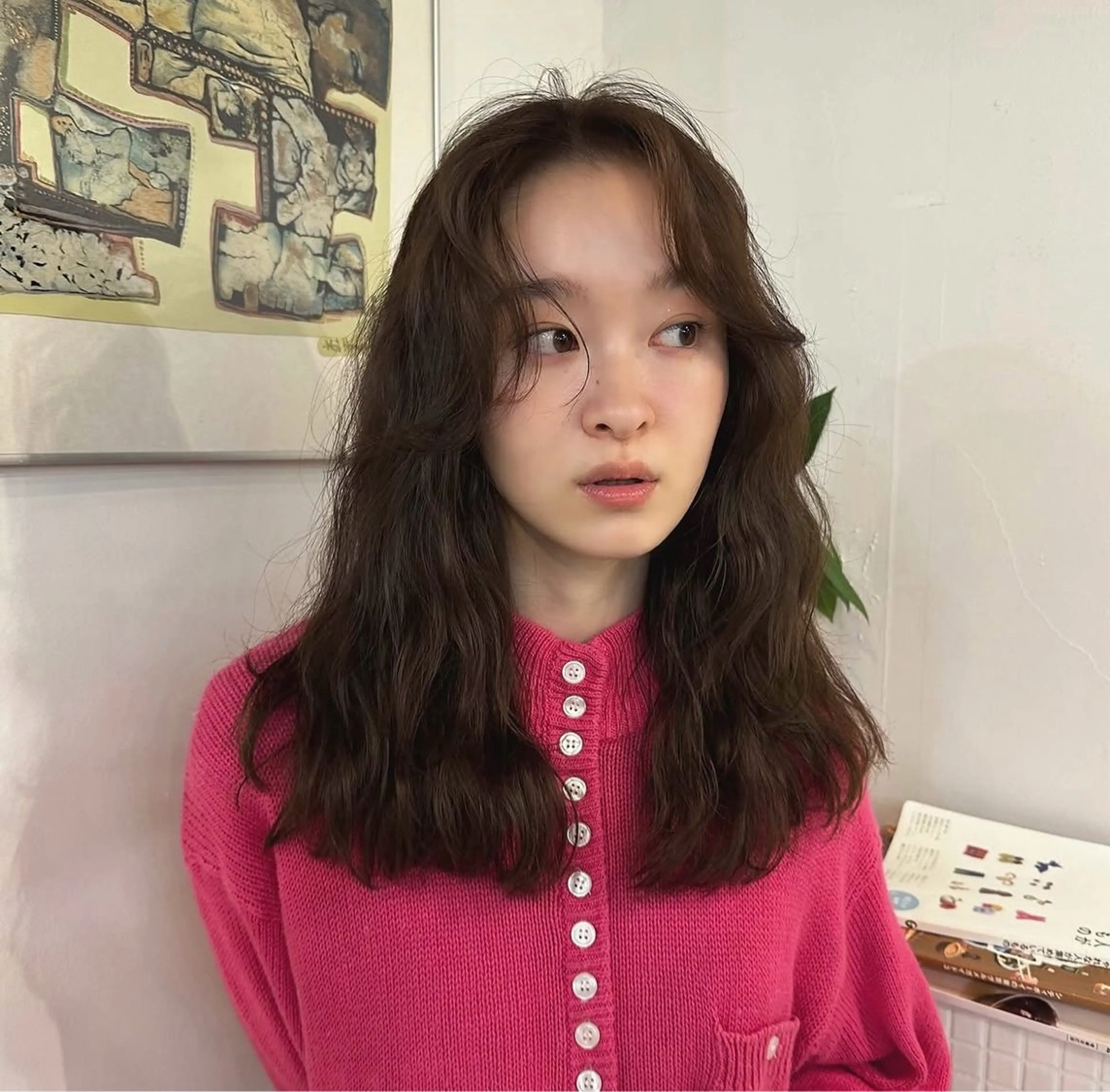 セミロング カラー ヘアカラー トリートメント momo kgのヘアスタイル