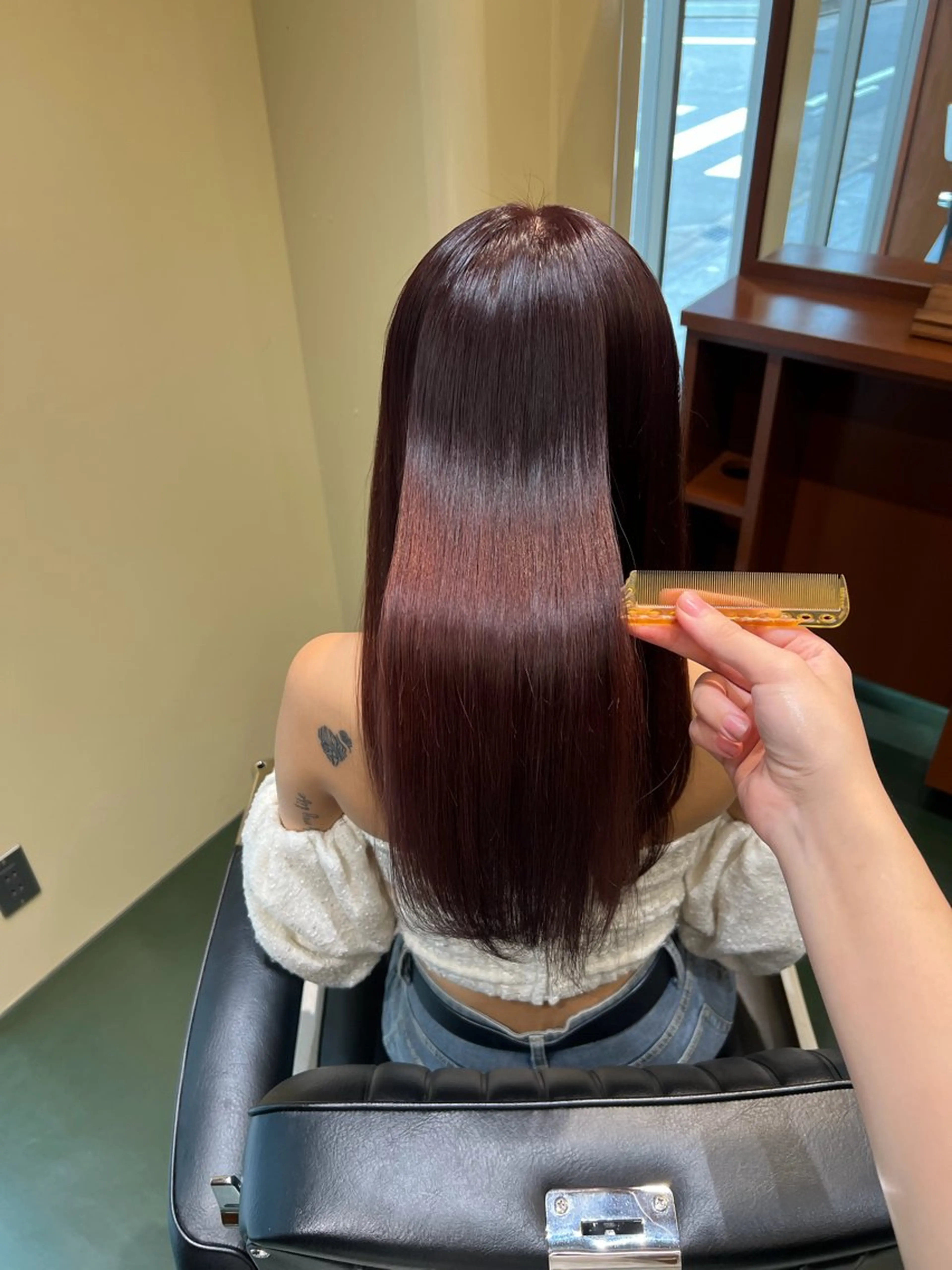 ワンカラー➕【髪質改善】中性ストレート🌱𓂃 𓈒𓏸の写真