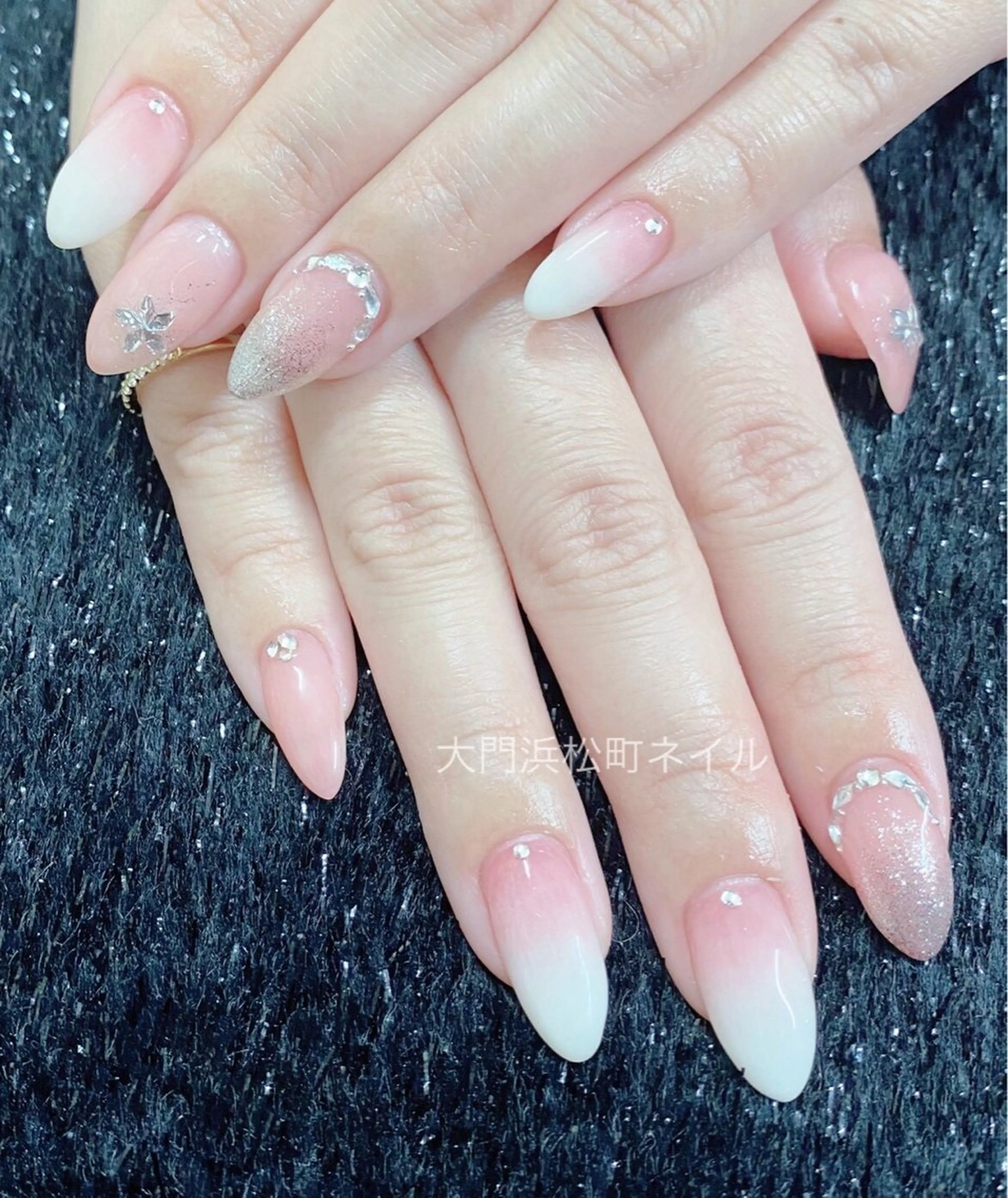 ネイル フレンチネイル ガラスフレンチ マグネットネイル ミラーネイル オフィスネイル 大門浜松町 ネイルのネイルデザイン