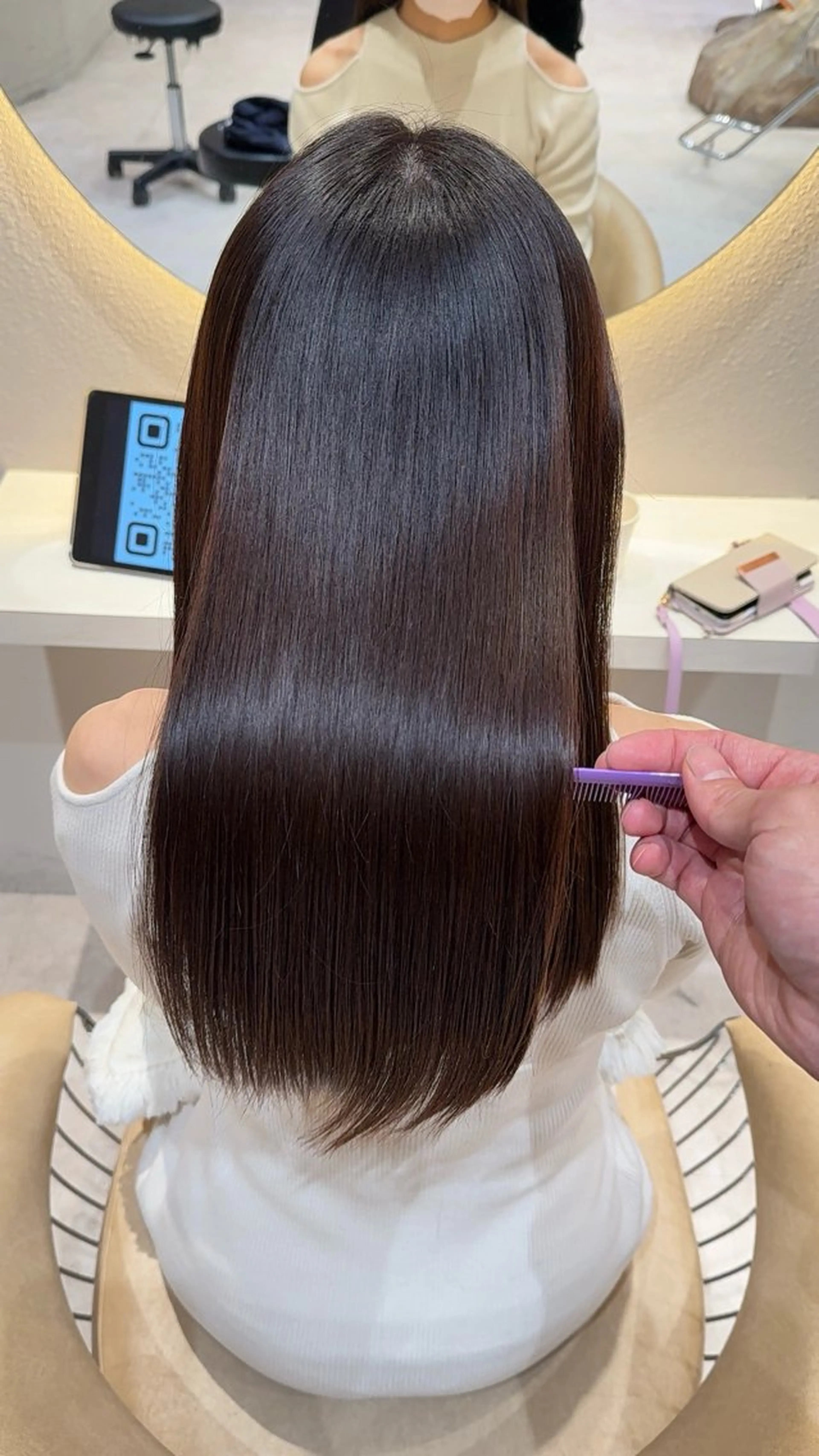 セミロング カラー カット ヘアカラー 縮毛矯正 レイヤー❣️縮毛矯 川村利幸のヘアスタイル