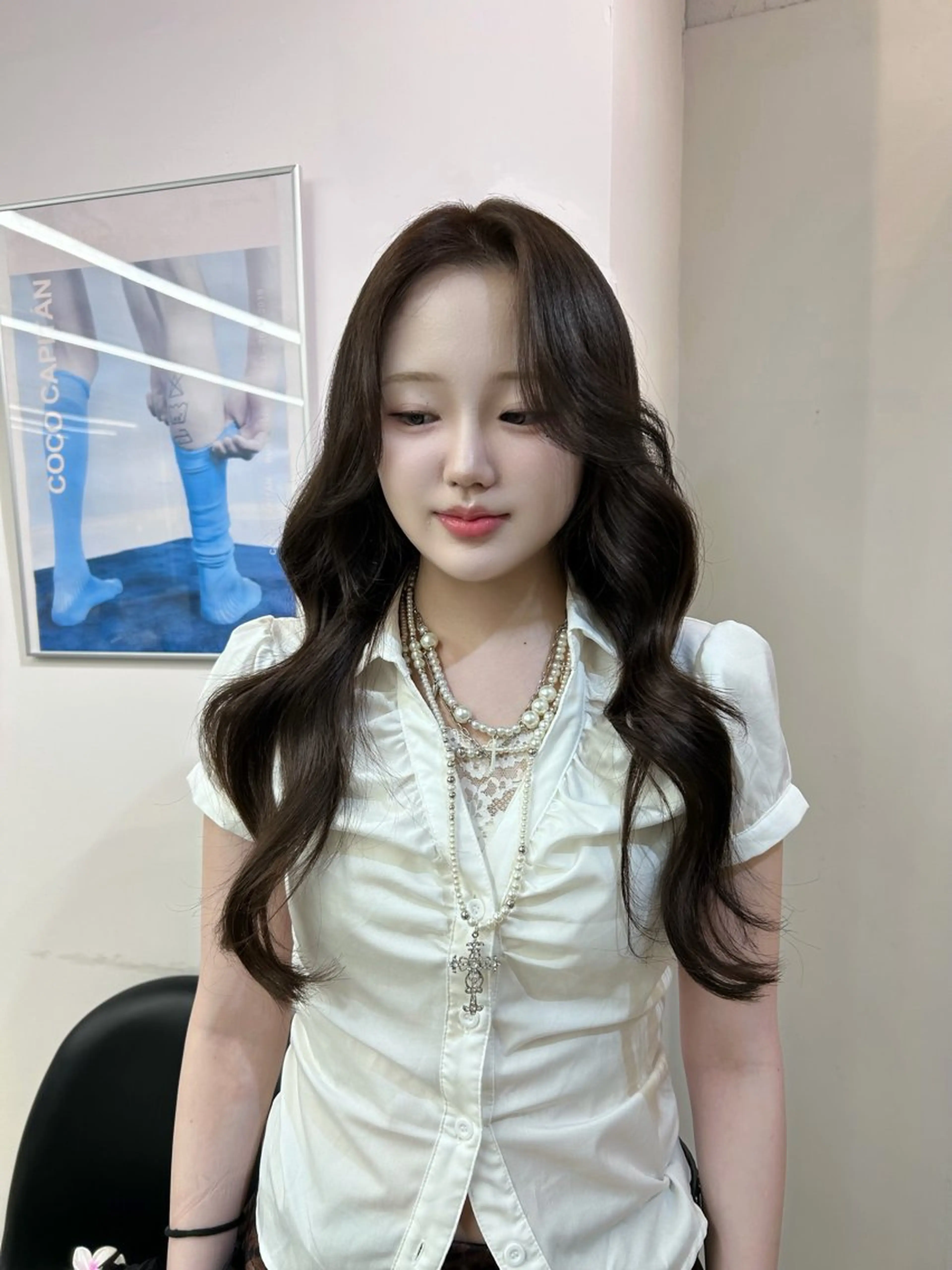セミロング カラー ベージュカラー ブリーチ ブラウンカラー 透明感カラー ダブルカラー カット ヘアカラー トリートメント 💍モテる艶髪 透明感カラー💖のヘアスタイル