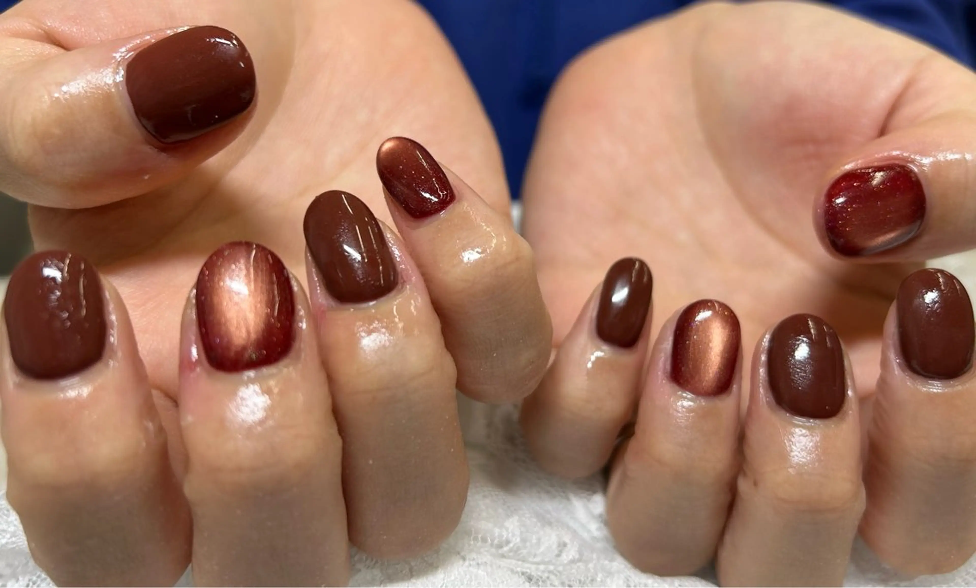 ネイル マグネットネイル ワンカラーネイル AIushe平井店 ななみのネイルデザイン