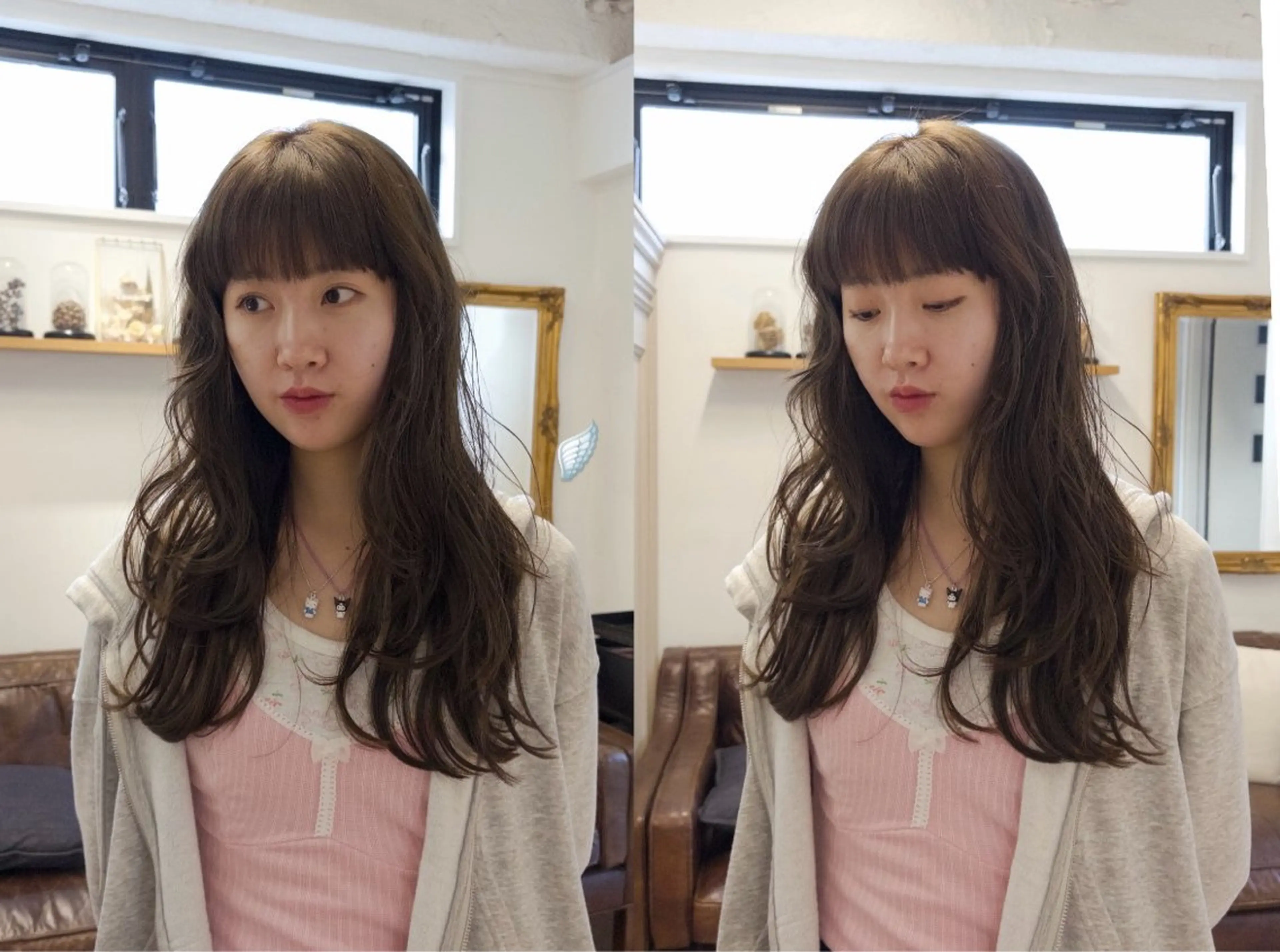 セミロング カラー カット ヘアカラー トリートメント じゅわっと暖色カラー 🍊Moemiのヘアスタイル