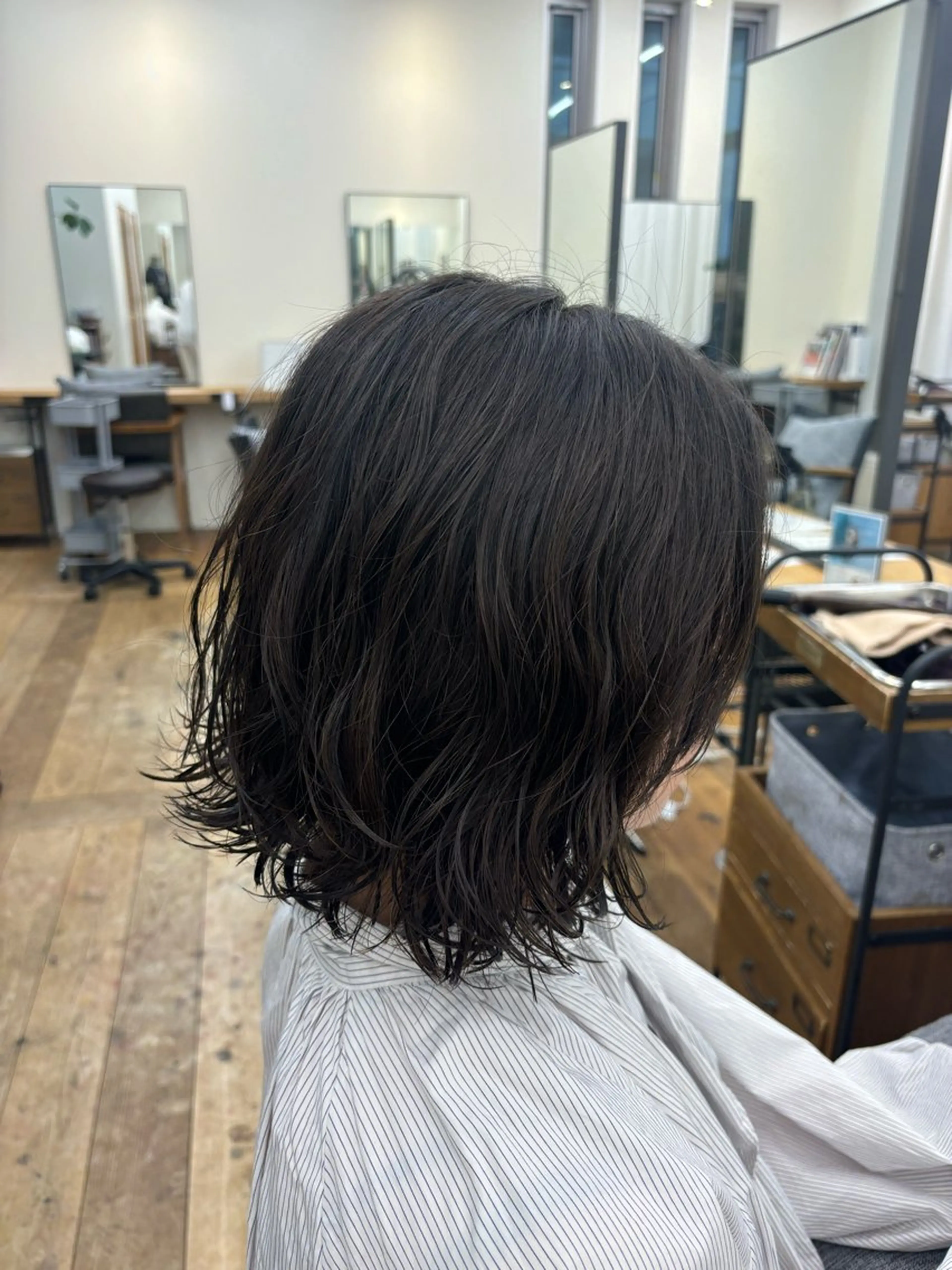 ミディアム カラー パーマ カット パーマ よこやま なぎさのヘアスタイル